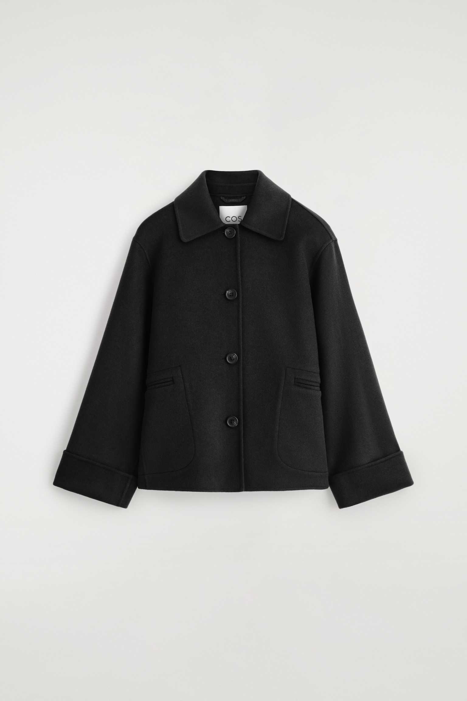 VESTE EN LAINE DOUBLE FACE - NOIR/BRUN FONCÉ - 2