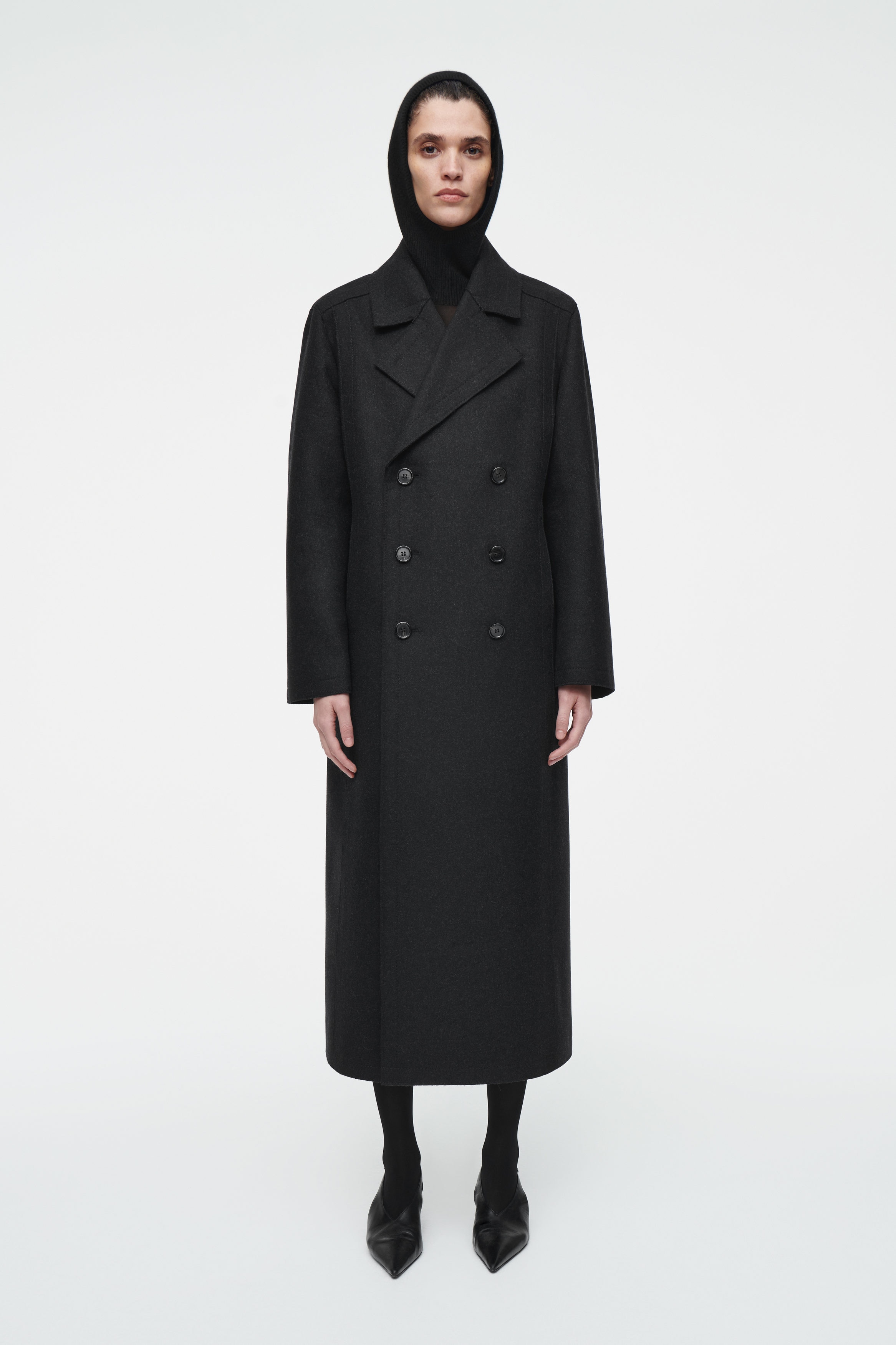 RIBBED WOOL-CASHMERE BALACLAVA - BLACK | COS