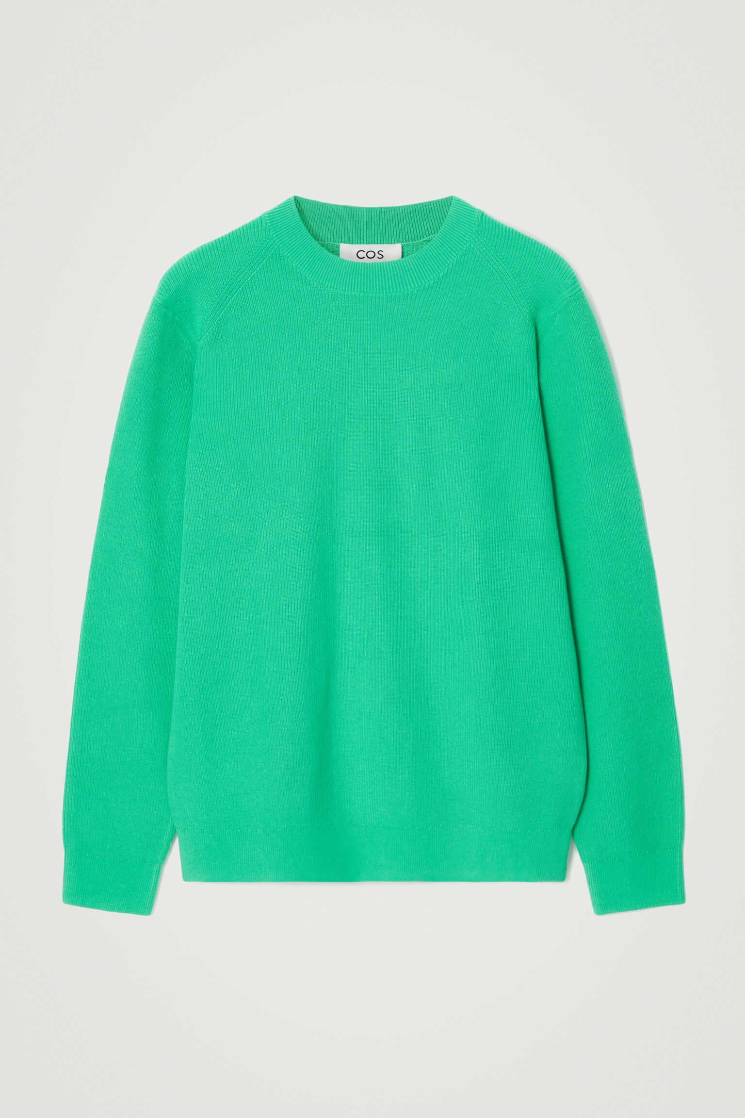 REGULAR RIBBED-KNIT COTTON JUMPER - BRIGHT GREEN/NAVY/BLACK/BEIGE