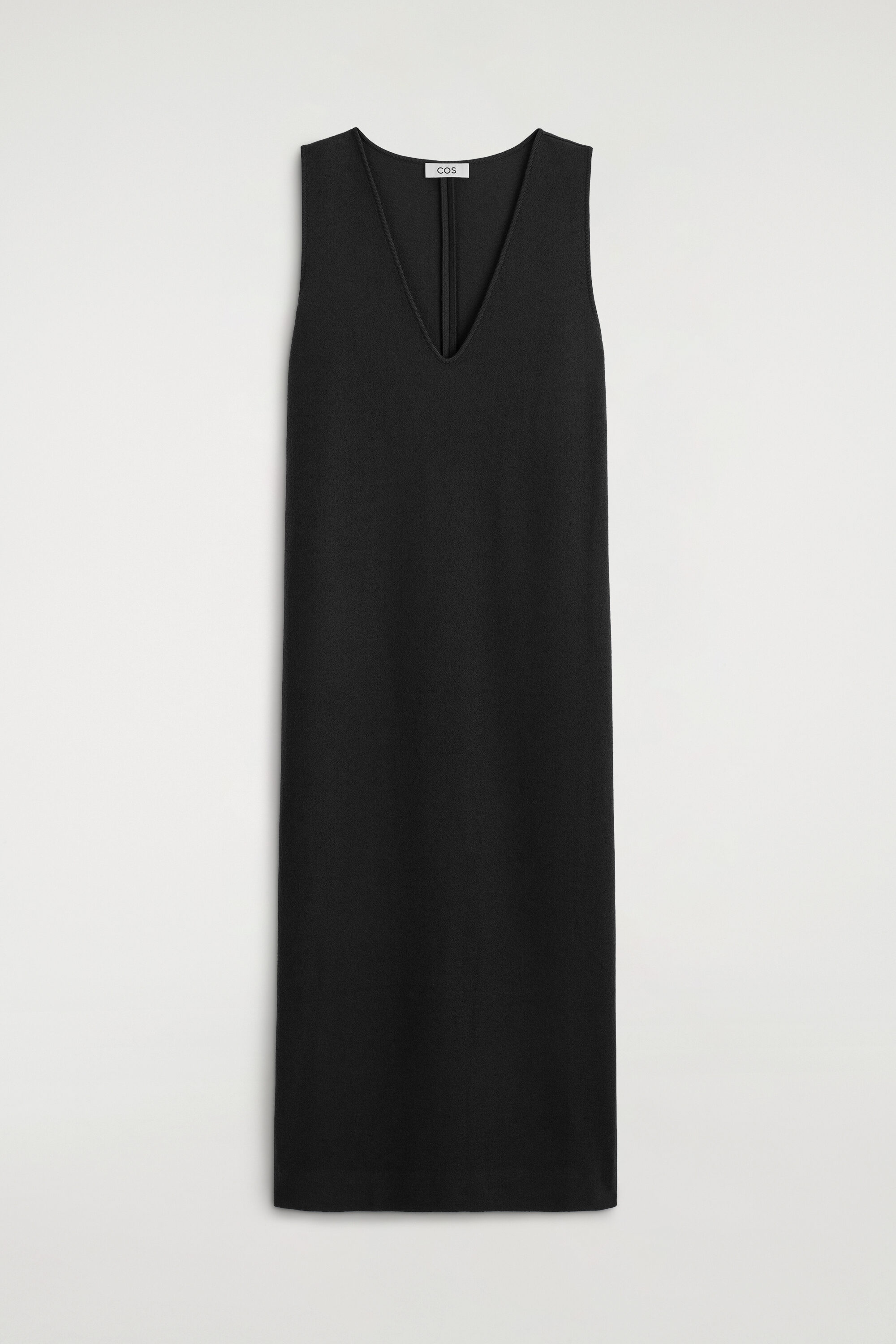BOILED WOOL-BLEND V-NECK MIDI DRESS - thumbnail 6