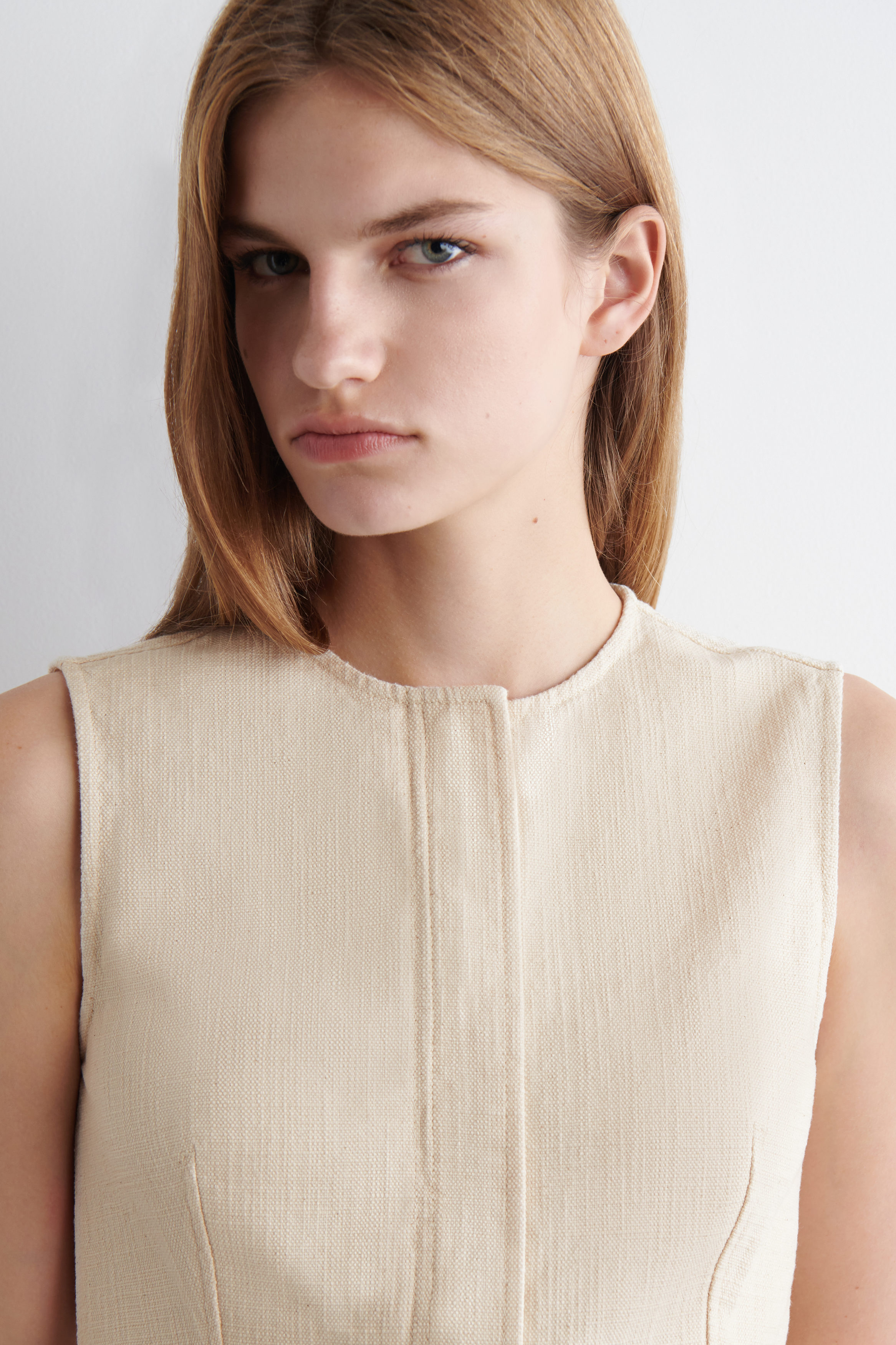 SLEEVELESS DENIM TOP - OFF-WHITE | COS