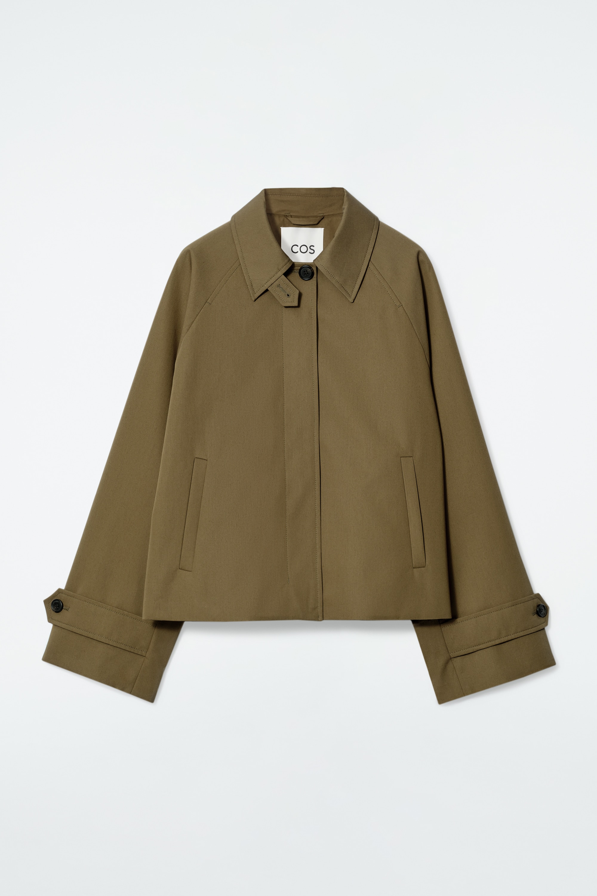 TWILL SHORT TRENCH COAT - KHAKI