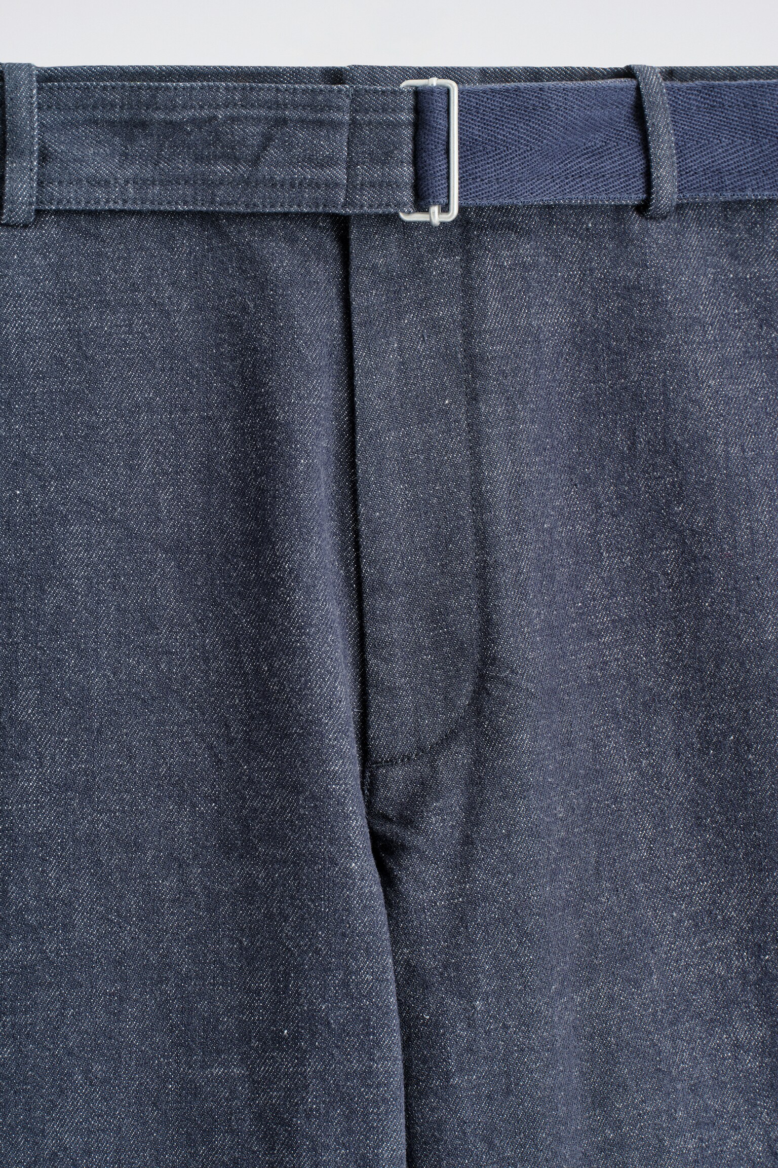 PANTALONI A GAMBA DRITTA IN DENIM CON CINTURA - BLU SCURO - 3