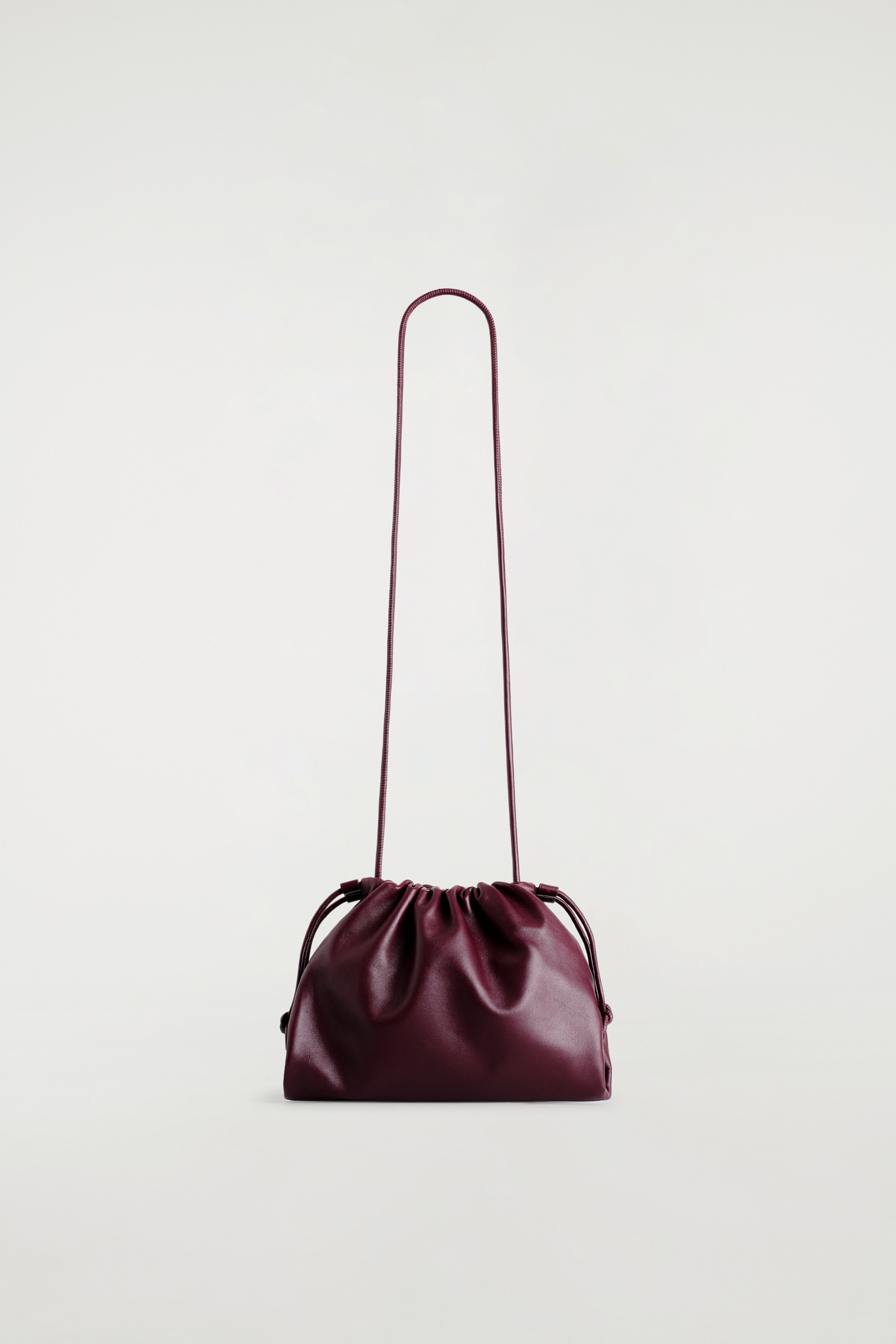 POCHETTE CAVATELLI MINI IN PELLE - BORDEAUX