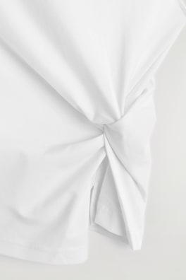 TWIST-DETAIL JERSEY TOP — WHITE 6
