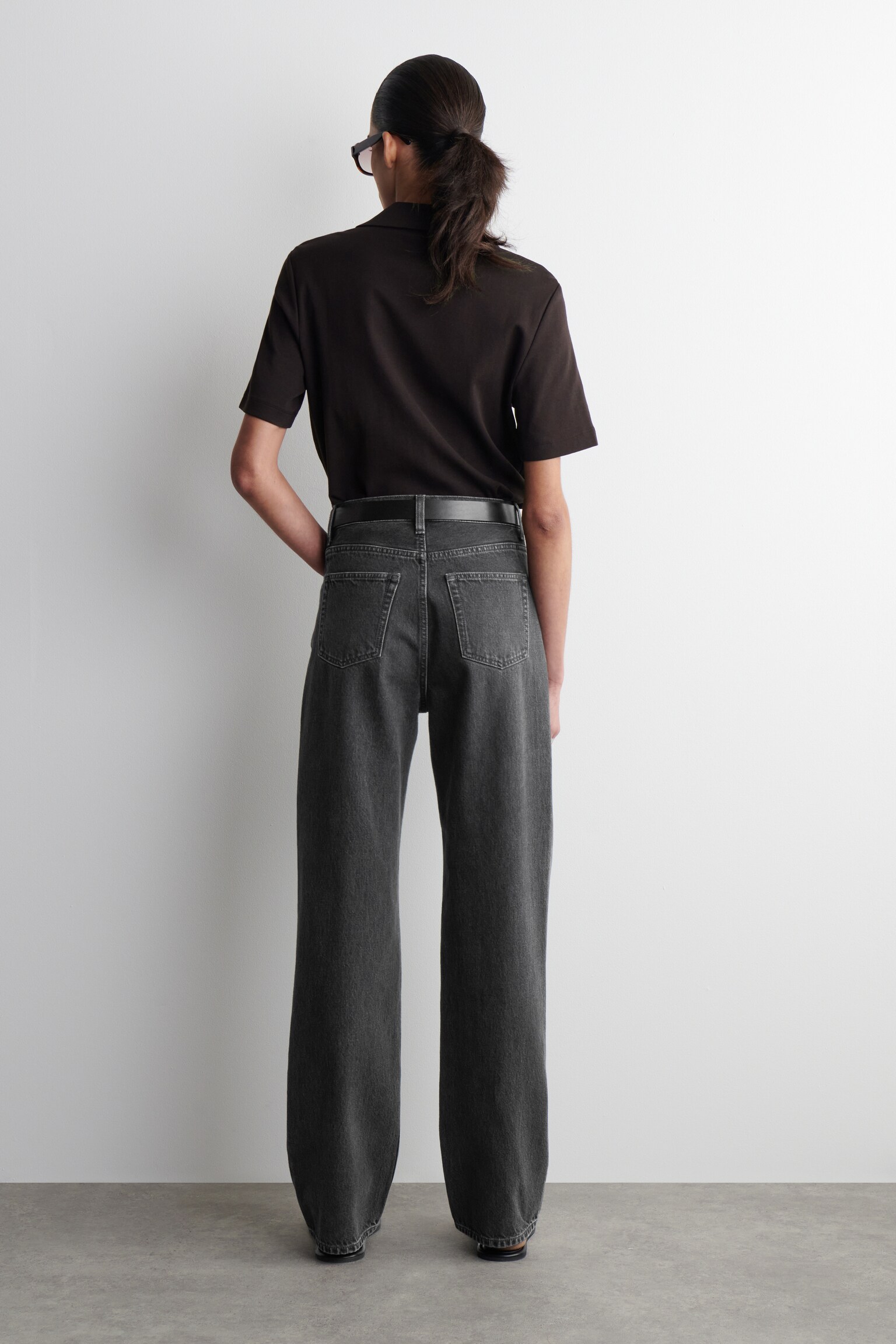 COLUMN STRAIGHT-LEG JEANS - WASHED BLACK/RAW GREY/DARK BLUE/LIGHT BLUE/FADED BLACK - 5