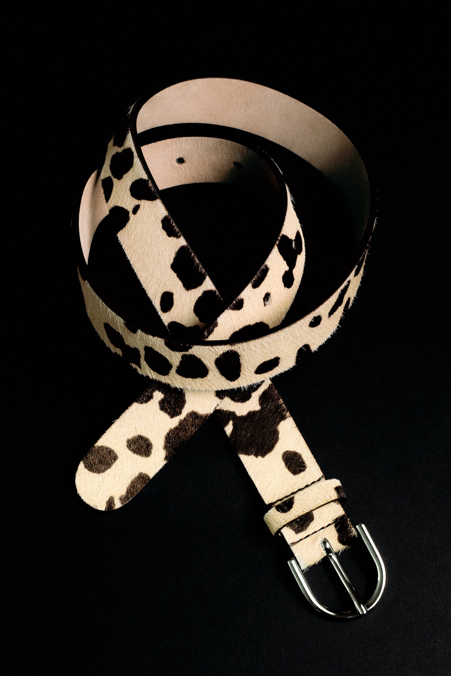 GÜRTEL AUS LEDER MIT PONYHAAR-EFFEKT - BEIGE/ANIMAL-PRINT - 5