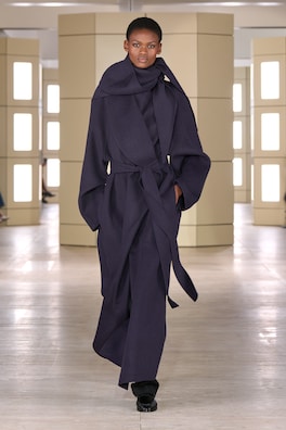 DOUBLE-FACED WOOL SHAWL-COLLAR COAT — EGGPLANT 8