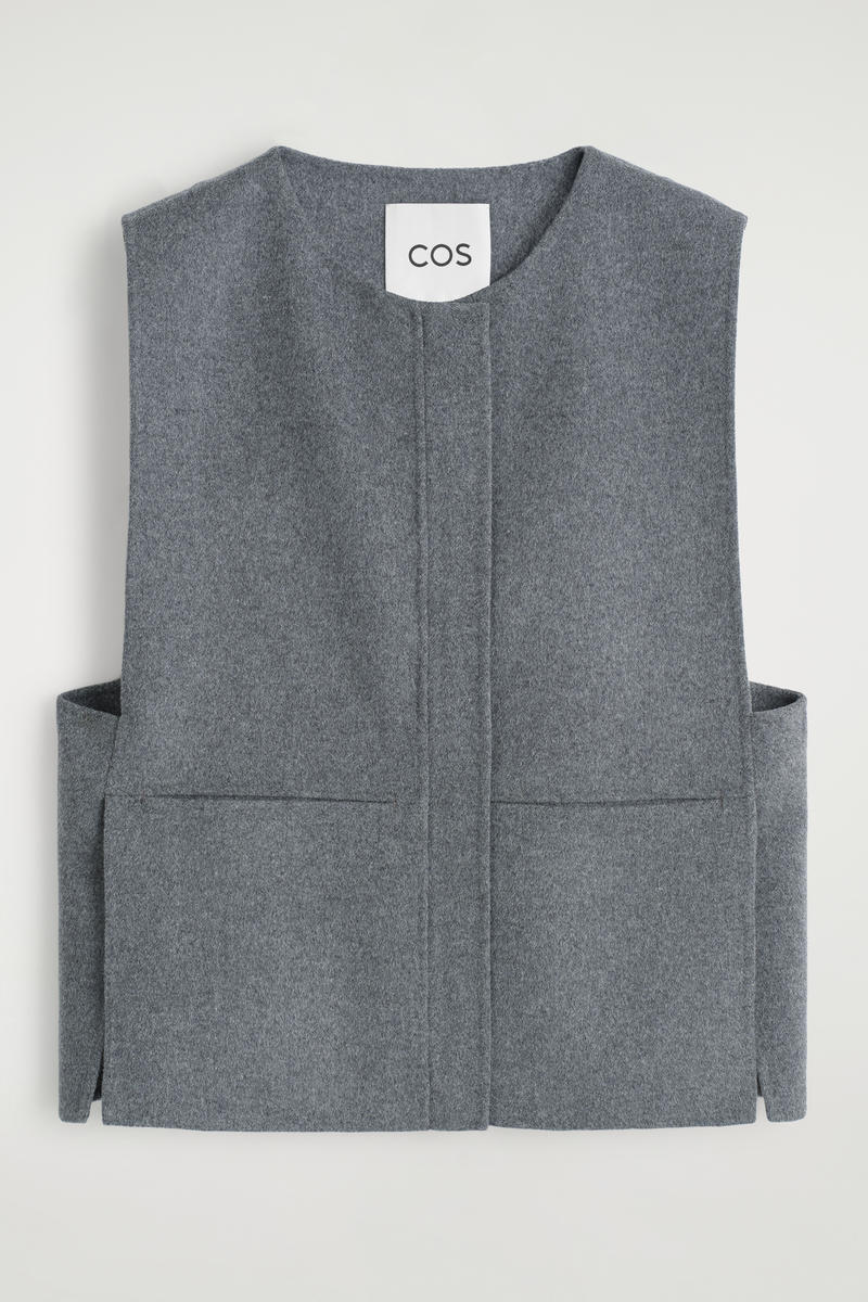 Cos Double-faced Wool Hybrid Vest In Gray
