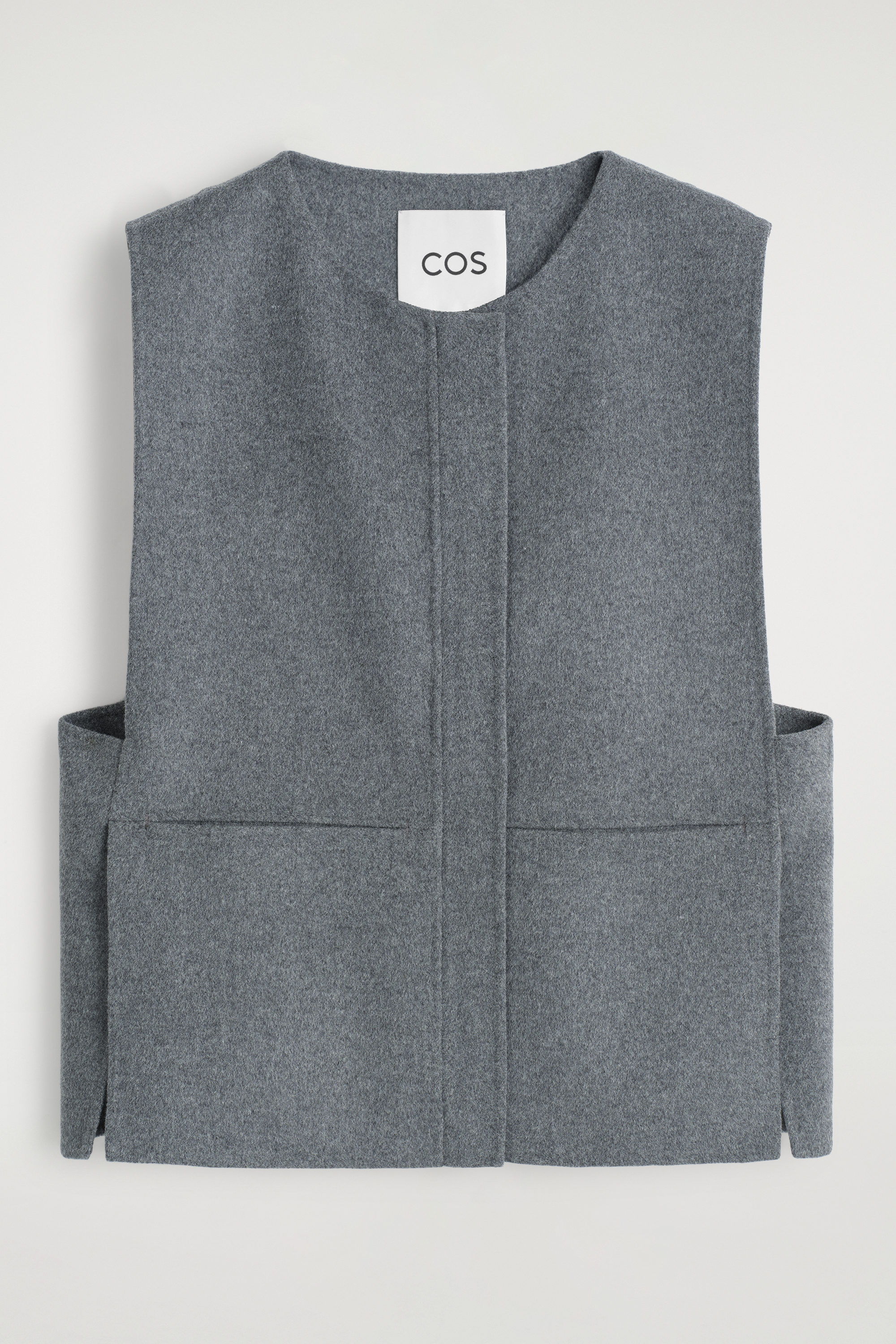 DOUBLE-FACED WOOL HYBRID VEST - GRAY | COS