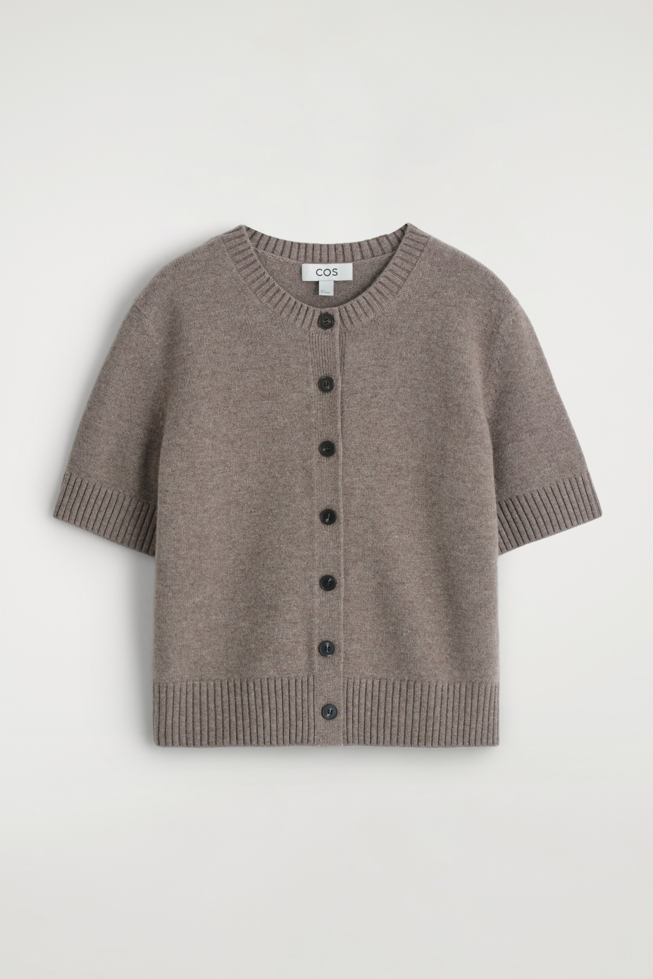 Se større billede: Kortærmet cardigan i merinould - GRÅBRUN - DAME | H&M DK 9