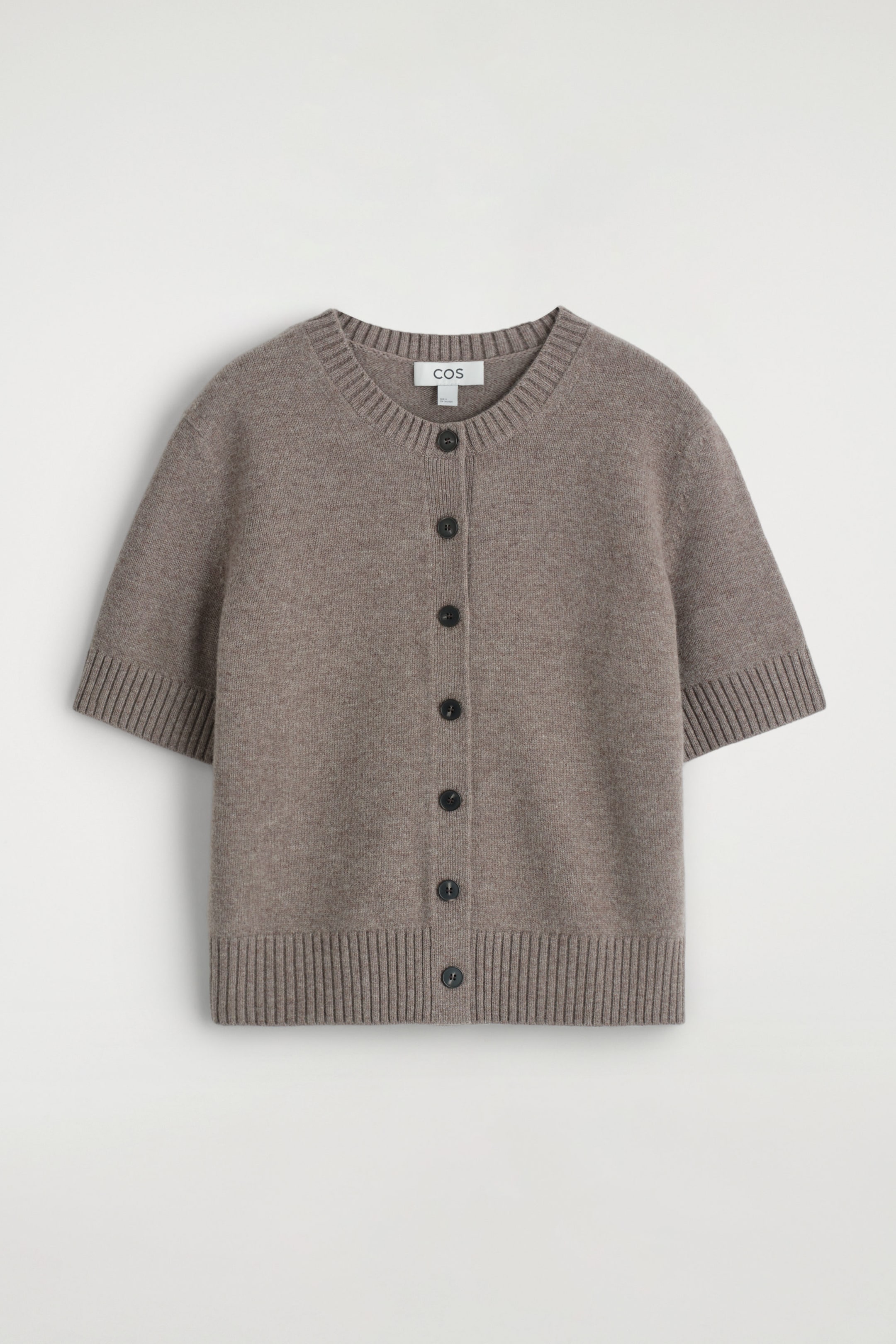MERINO WOOL SHORT-SLEVELED CARDIGAN