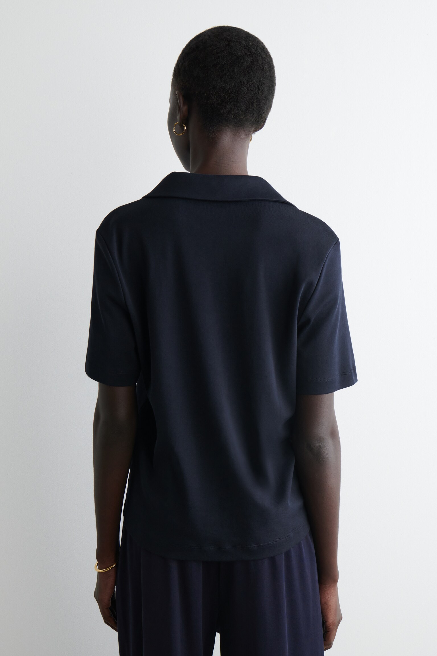 CHEMISE RESORT EN JERSEY DE COTON - BLEU MARINE/ROUILLE - 3