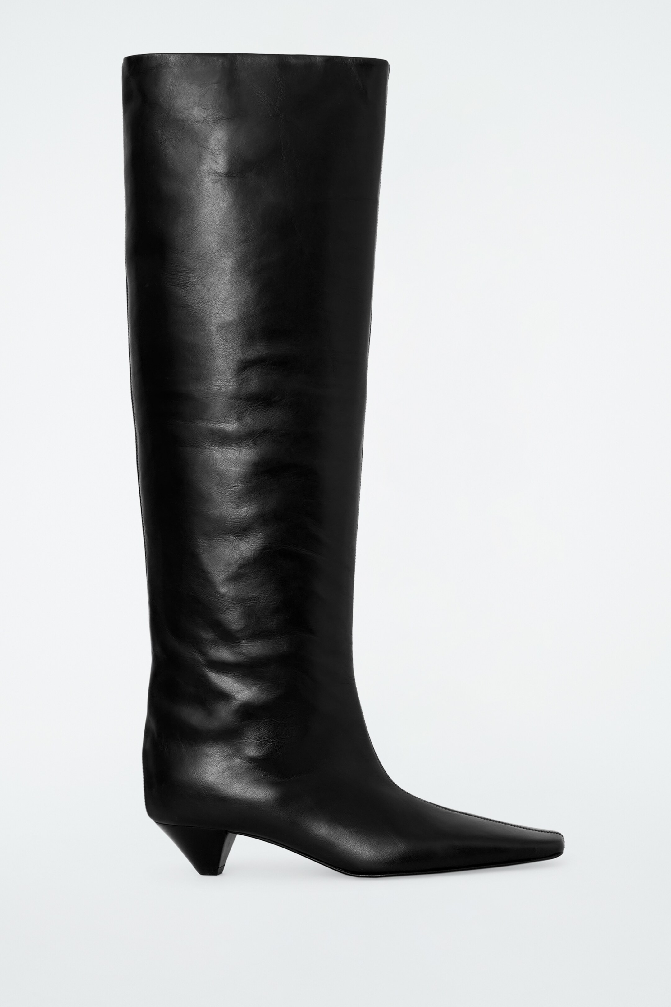 Grösseres Bild ansehen: KNIEHOHE LEDERSTIEFEL - SCHWARZ - DAMEN | H&M CH 1