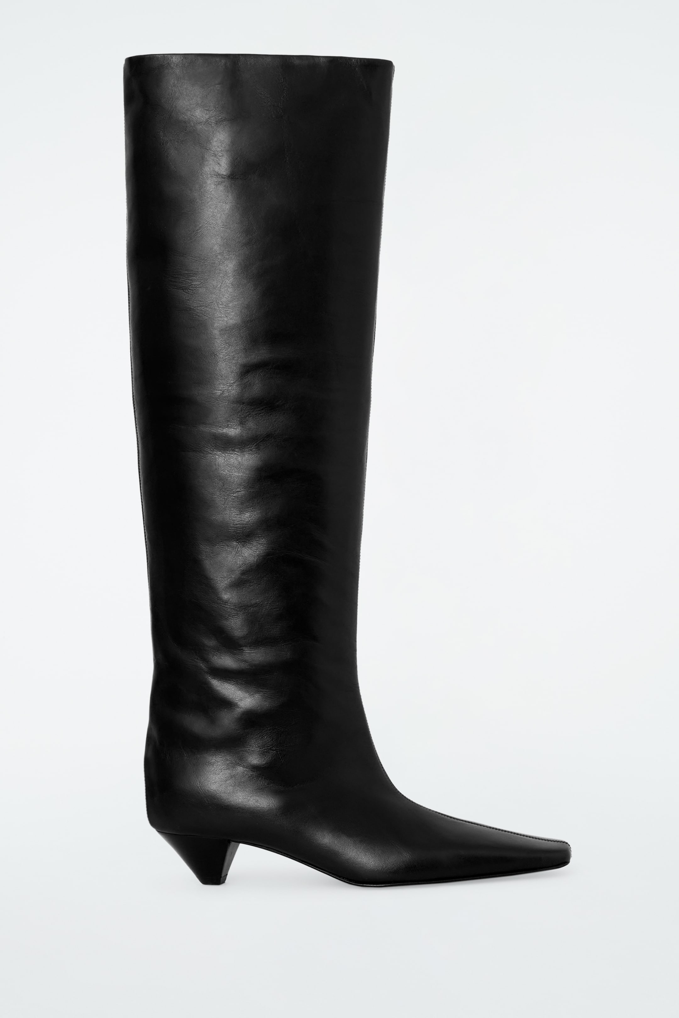 Ingrandisci l'immagine: SLOUCHED LEATHER KNEE-HIGH BOOTS - BLACK - DONNA | H&M CH 4
