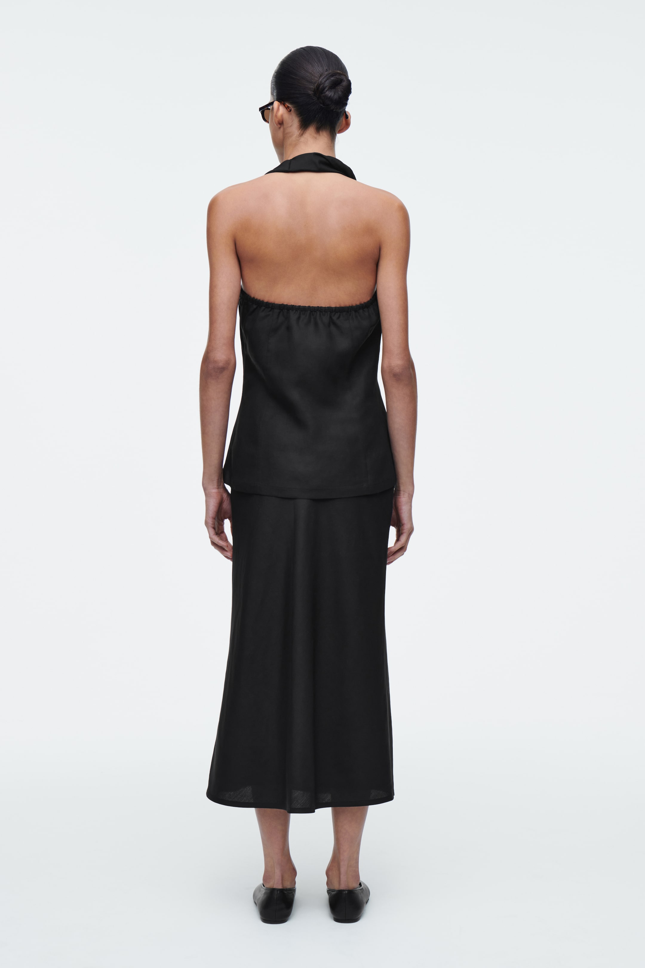 Ver imagen más grande: FALDA MIDI EN MEZCLA DE LINO - NEGRO - MUJER | H&M ES 5