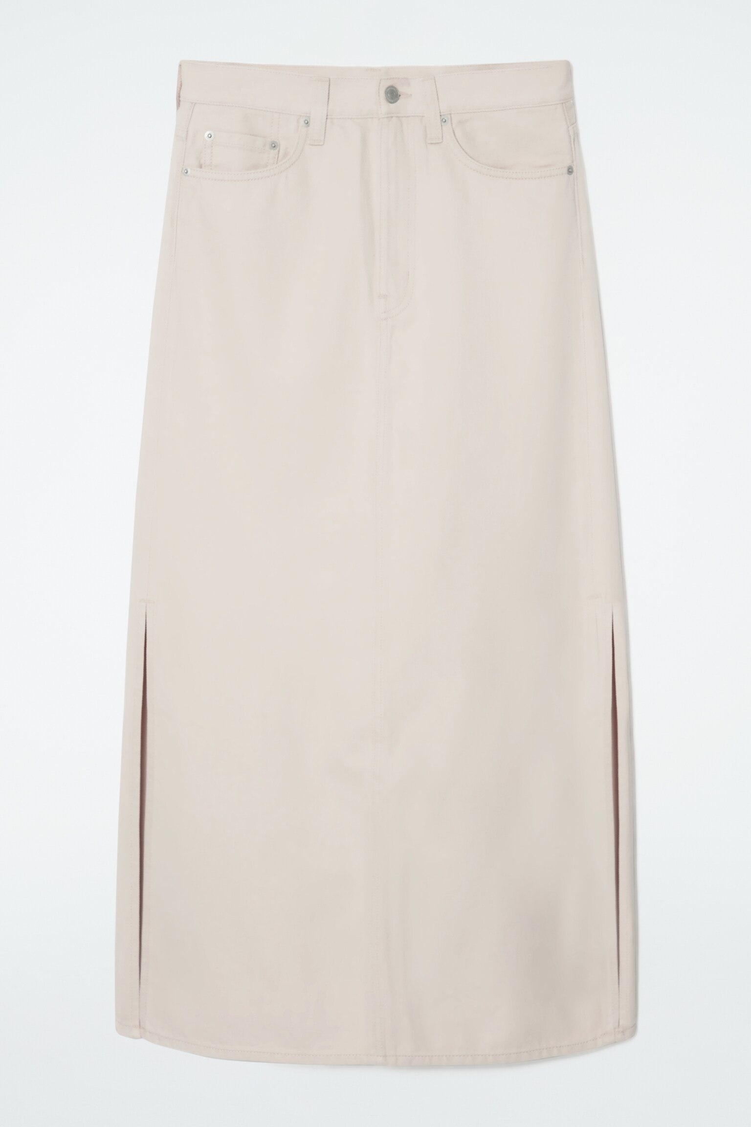 DENIM MAXI SKIRT - IVORY