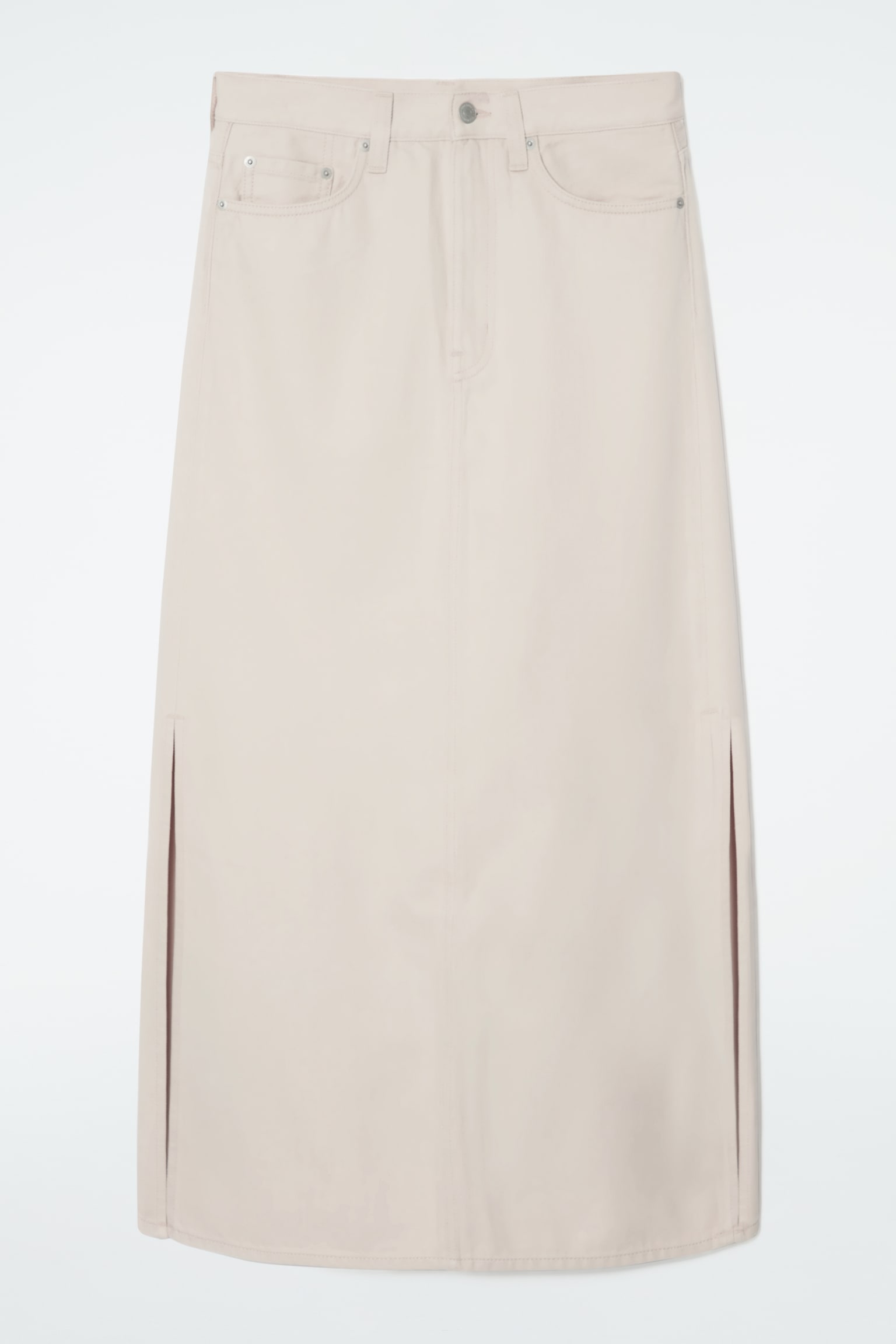 DENIM MAXI SKIRT - IVORY
