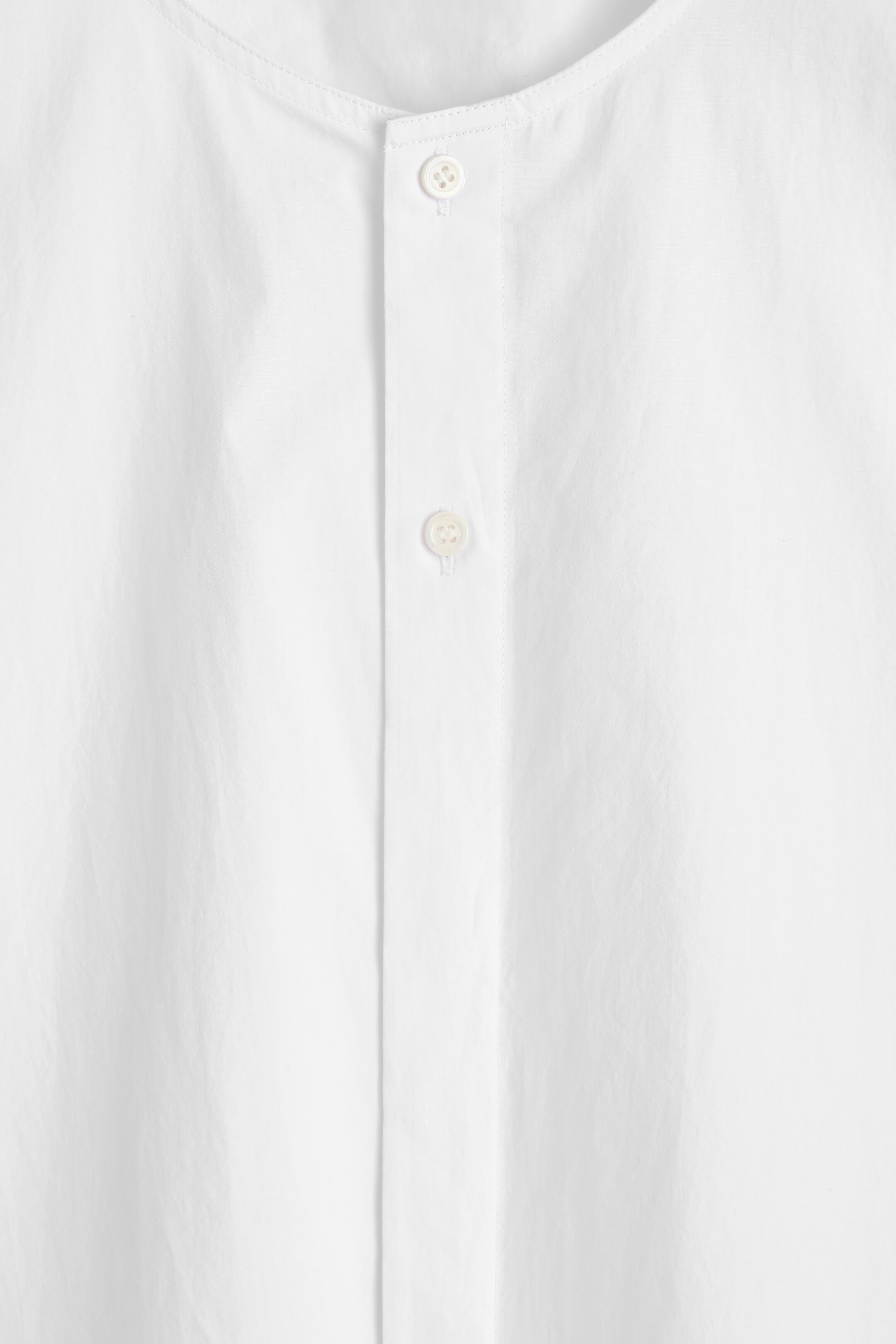 Agrandir l'image: CHEMISE SANS COL EN COTON PIMA - BLANC - HOMME | H&M FR 7