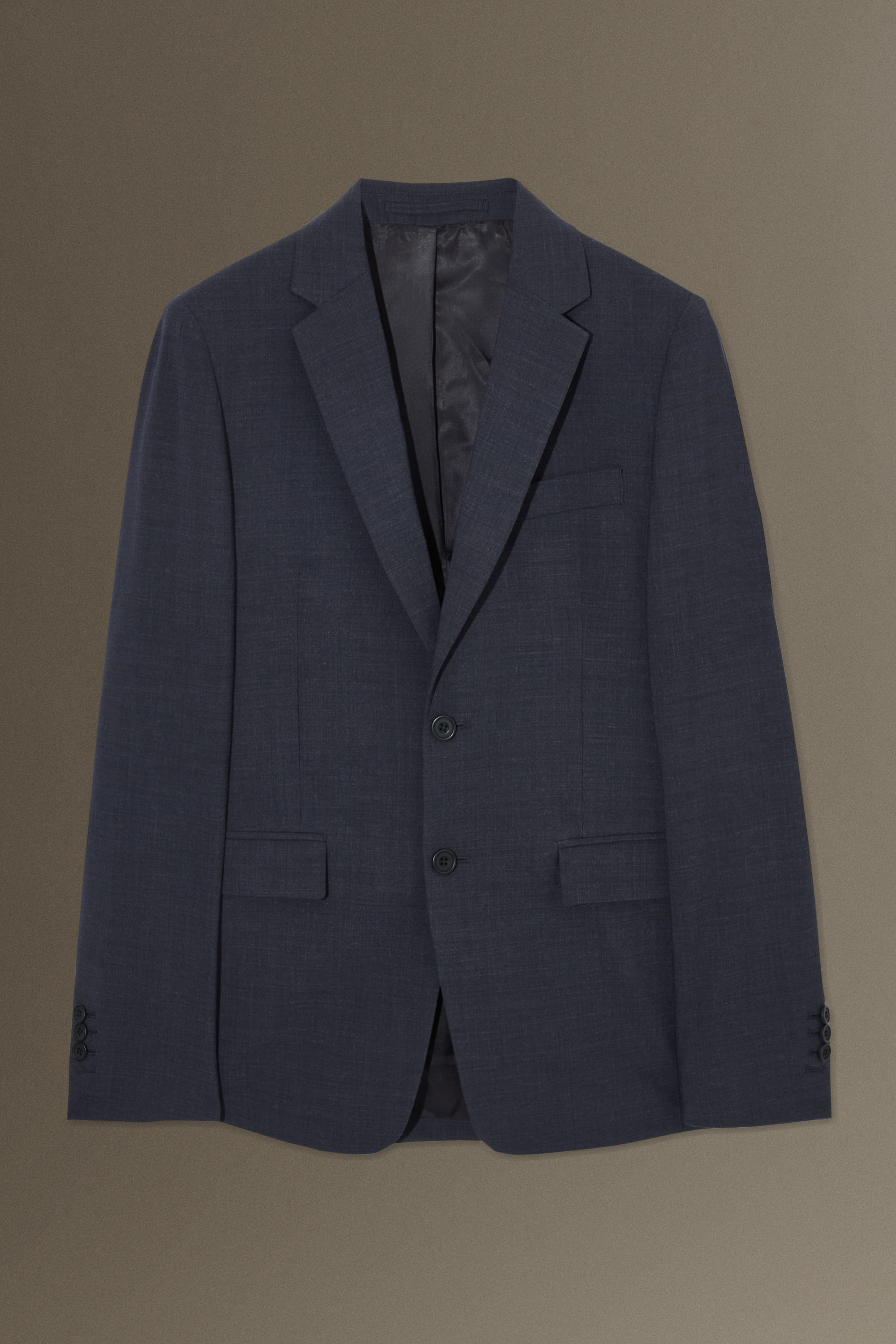 アプレッセSub Wool Navy Blazer SIZE: 2 Navy Blue Checks Wool Blazer - A.i. Perfect Fits