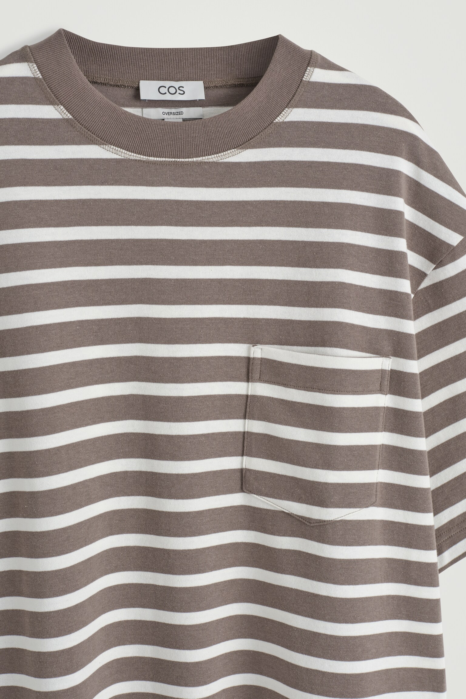 T-SHIRT OVERSIZE EN COTON ÉPAIS - BRUN / RAYURES/BLANC/NOIR/BLEU MARINE / RAYURES/BLEU COBALT - 5