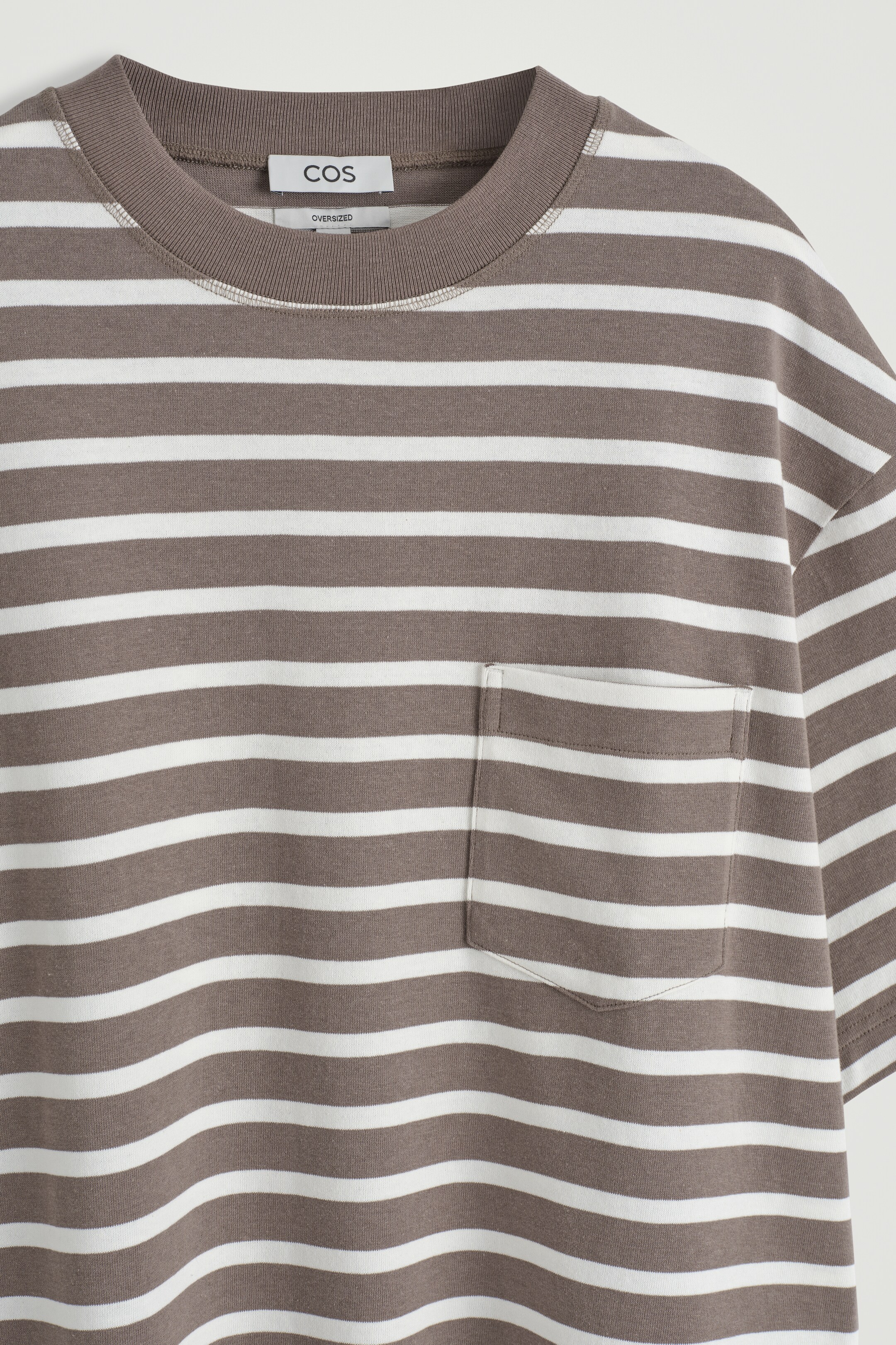 Agrandir l'image: T-SHIRT OVERSIZE EN COTON ÉPAIS - BRUN / RAYURES - HOMME | H&M CH 7