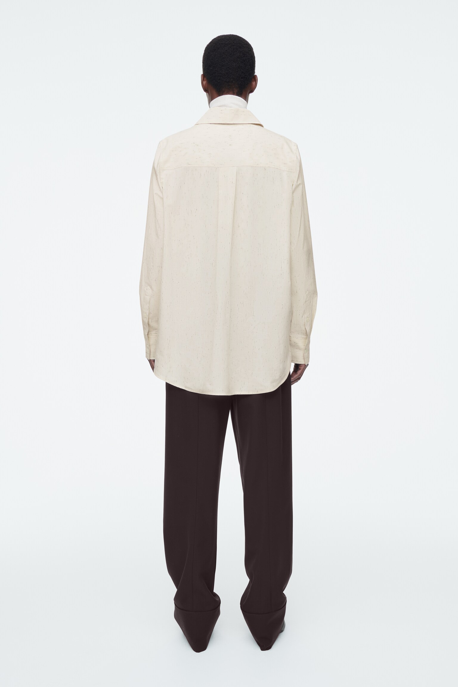 CHEMISE REGULAR EN COTON MOUCHETÉ - CRÈME - 3