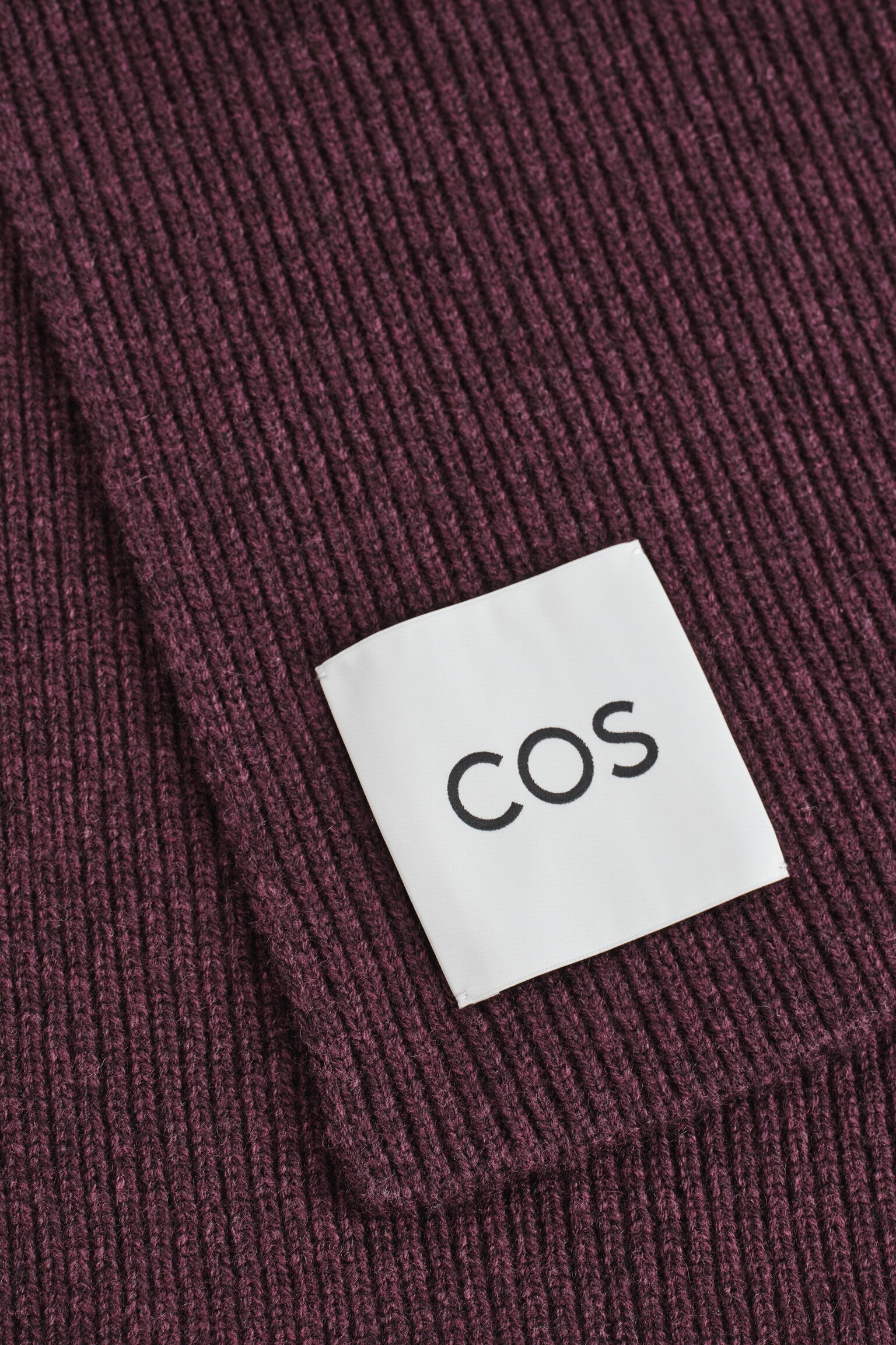 SCIARPA IN LANA E CASHMERE A COSTE - BORDEAUX MÉLANGE - 8