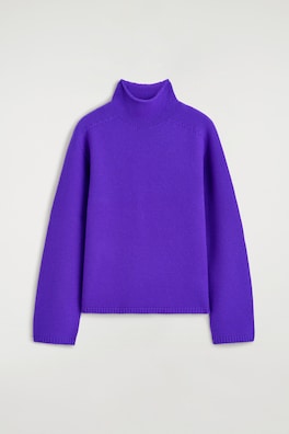 PURE CASHMERE MOCK-NECK SWEATER — PURPLE 11