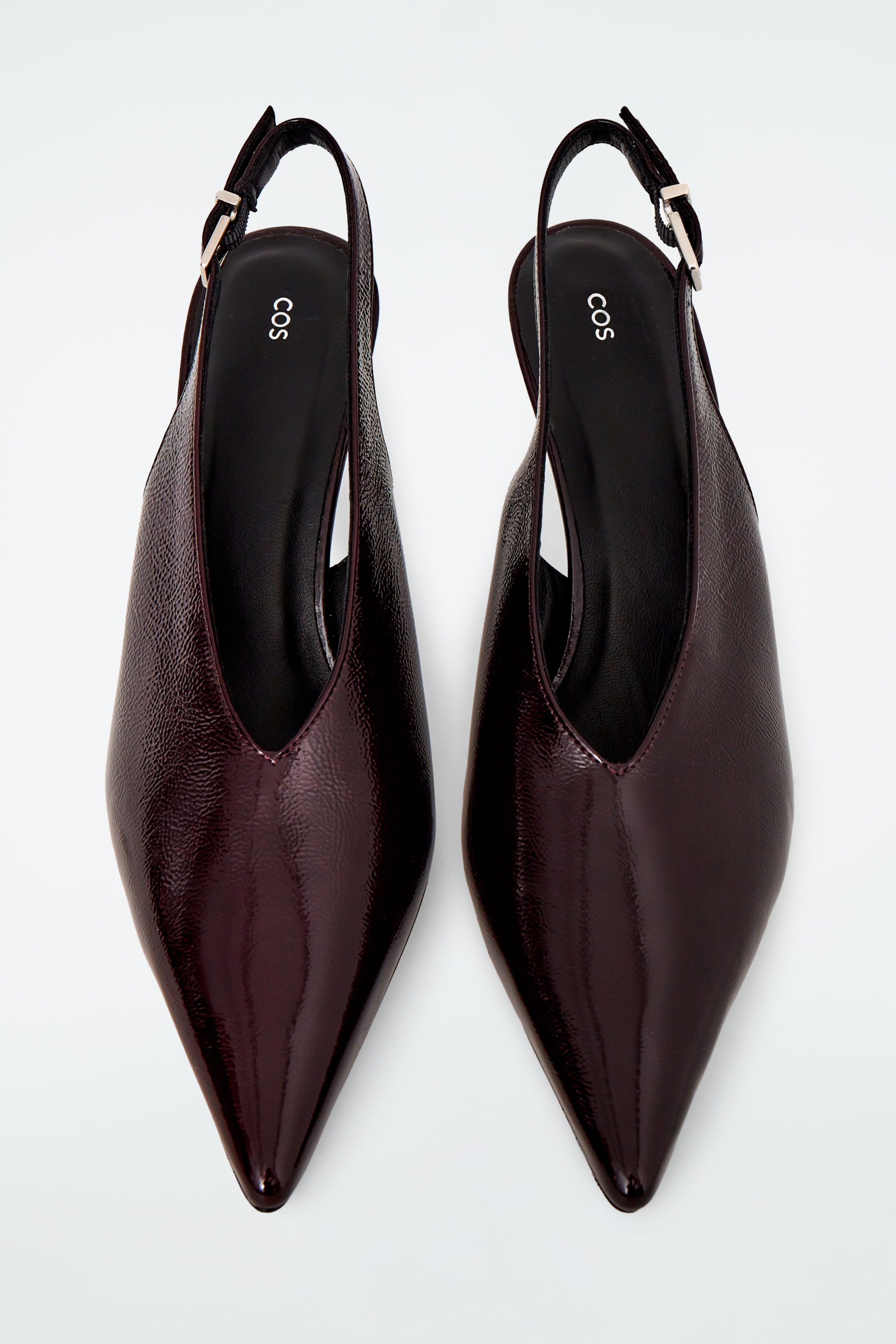 View larger image: POINTED PATENT-LEATHER SLINGBACK PUMPS - BURGUNDY - Ladies | H&M GB 6