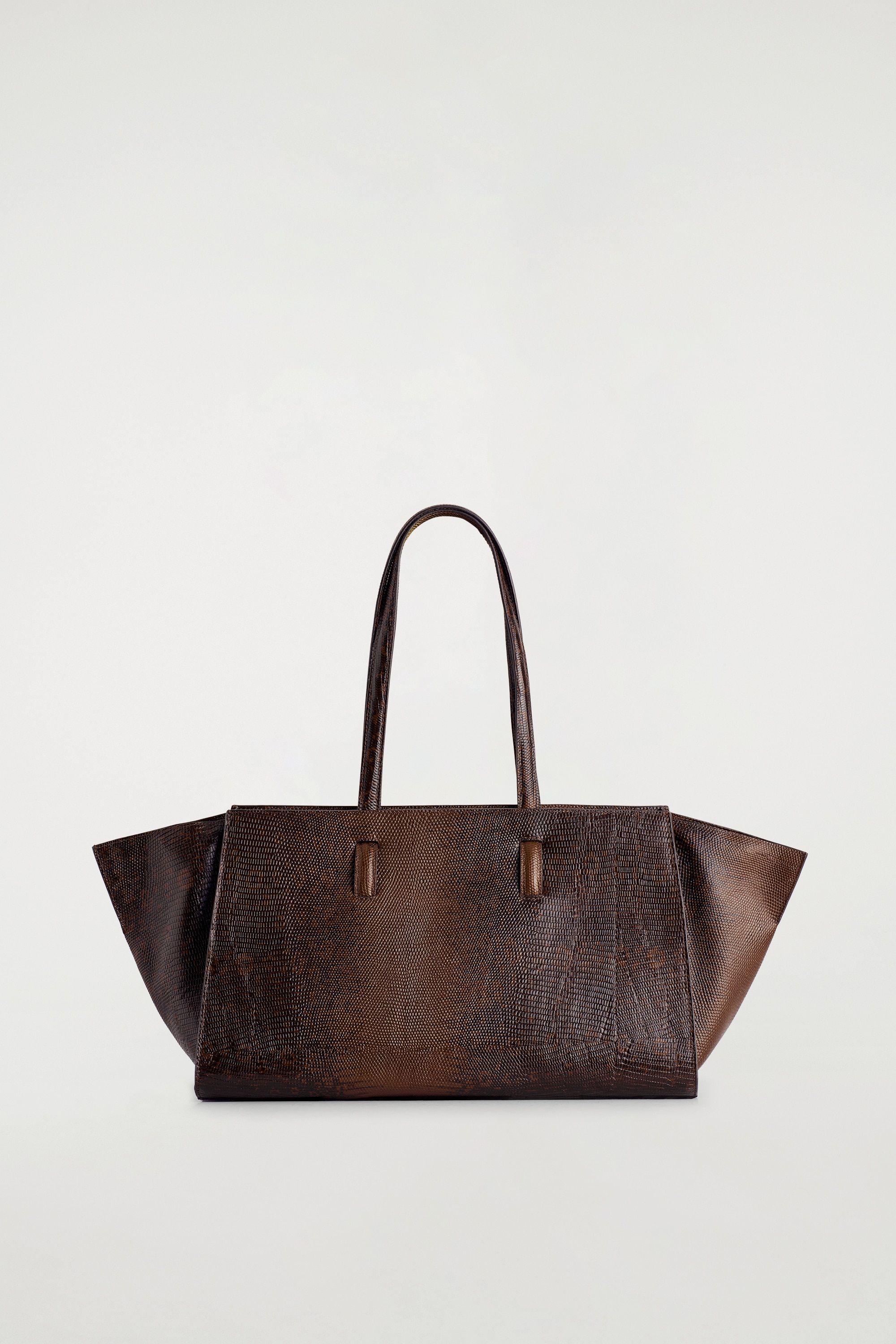 Monument shopper - leer - Krokodilleneffect / bruin/mahonie