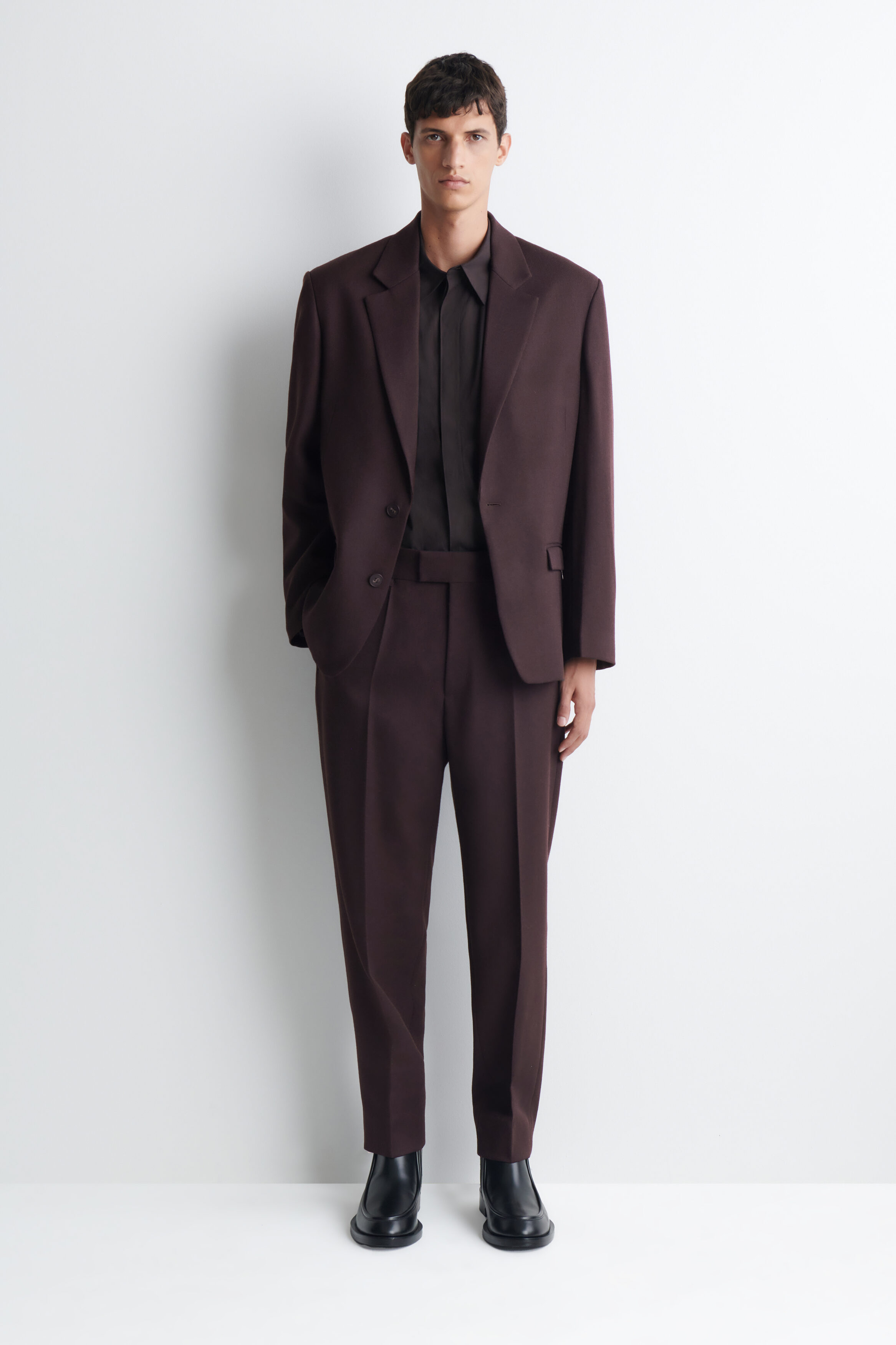 パンツ NEAT Silk Wool Twill TAPERED WOOL-TWILL REGULAR-FIT TAPERED PANTS - UMBER | COS US