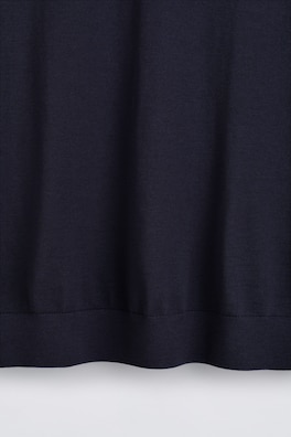 OPEN-COLLAR MERINO WOOL POLO SHIRT — NAVY 6