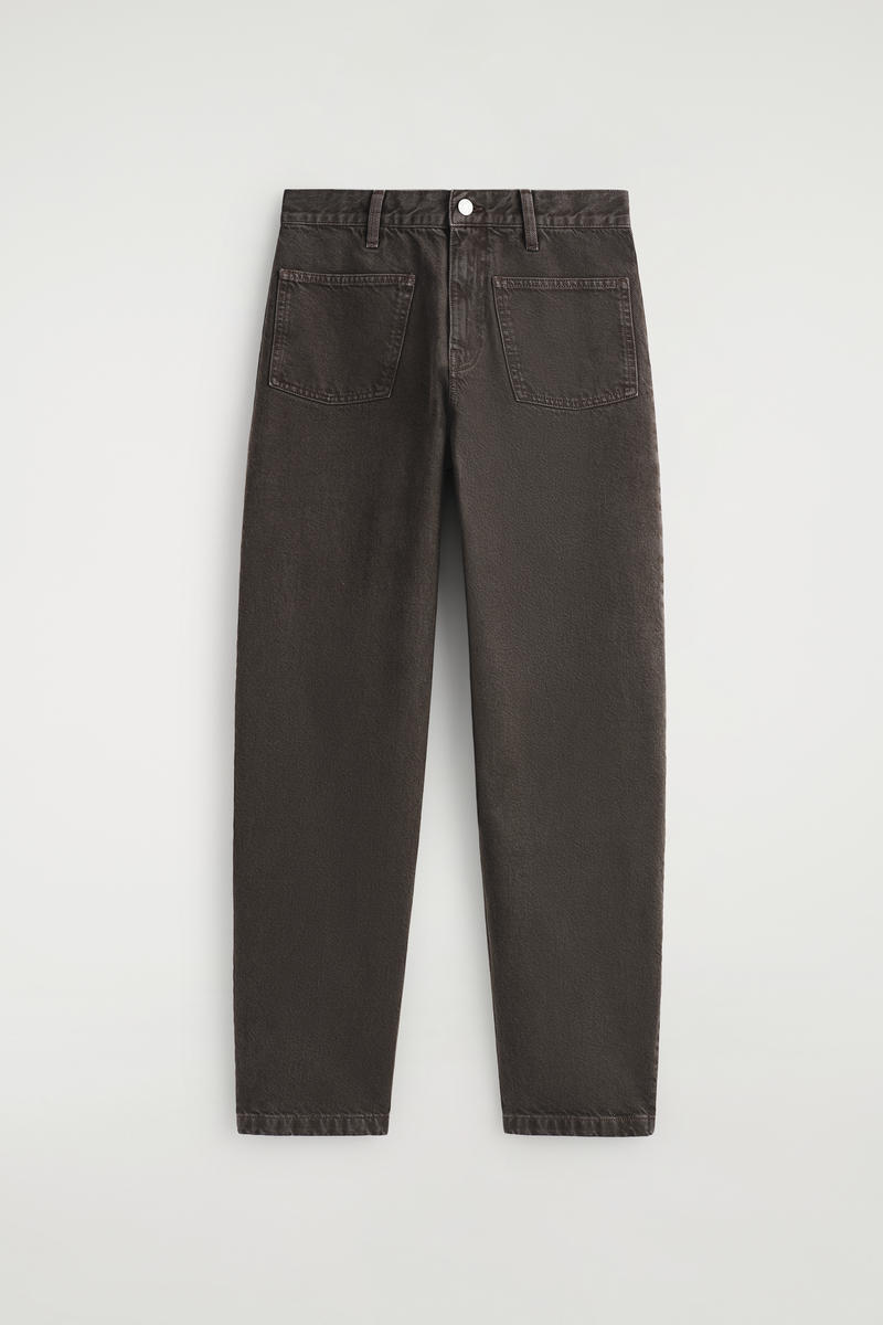 Patch-Pocket Straight-Leg Jeans