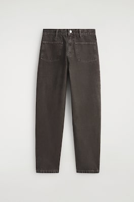 PATCH-POCKET STRAIGHT-LEG JEANS — BROWN 6