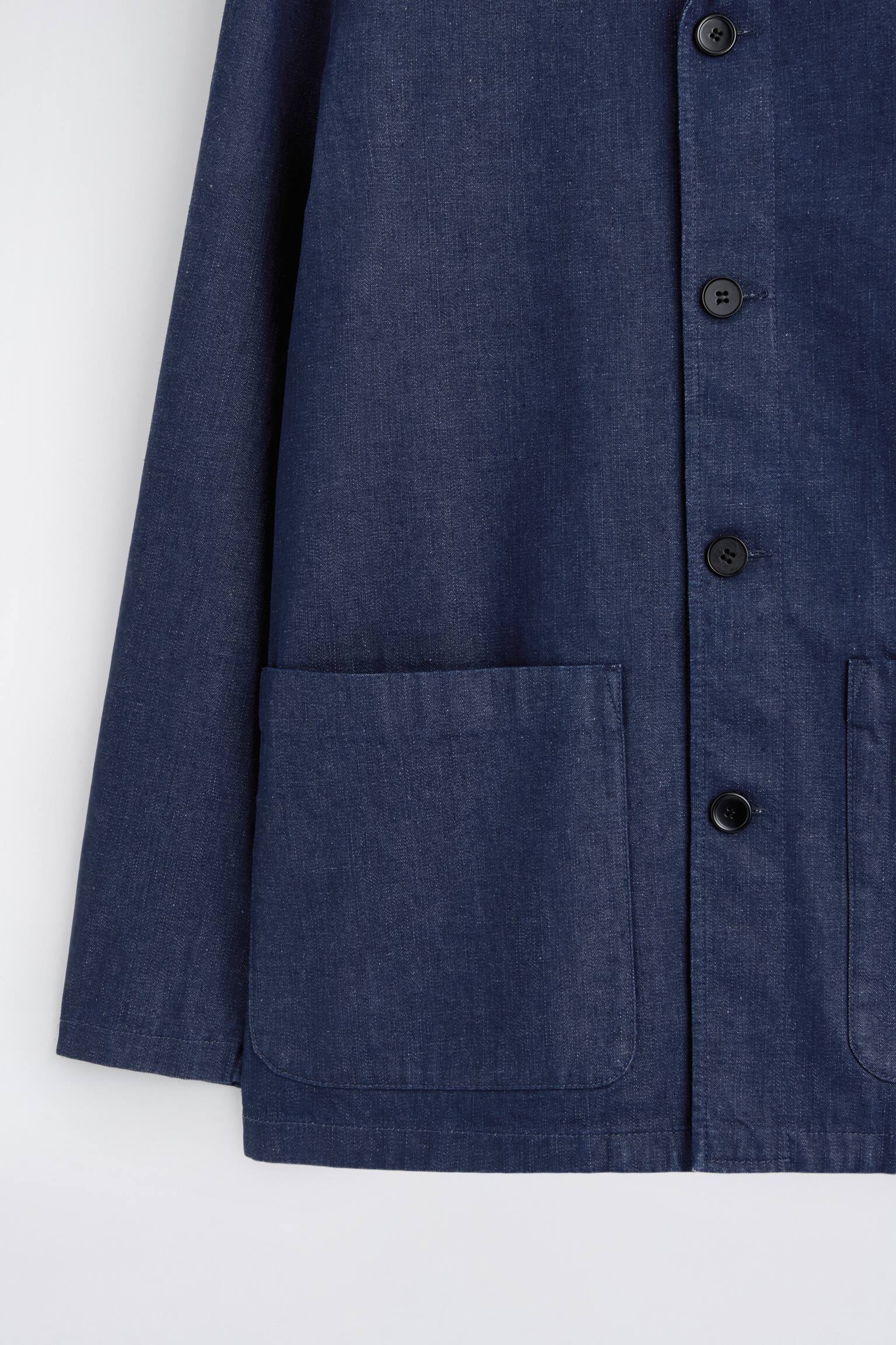 DENIM OVERSHIRT - INDIGO/שמנת - 5