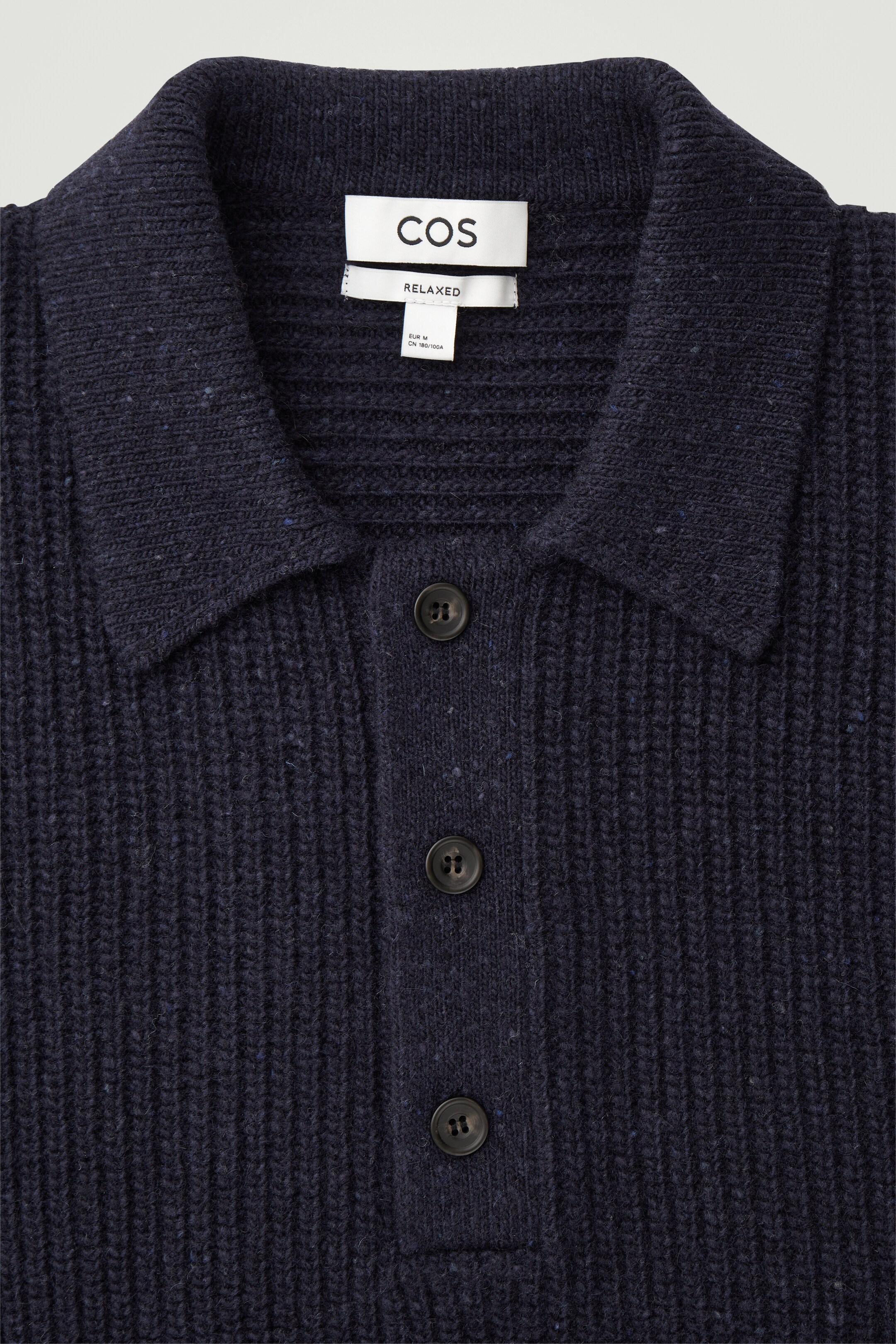 Ingrandisci l'immagine: RIBBED WOOL AND CASHMERE-BLEND POLO SHIRT - NAVY - UOMO | H&M CH 2