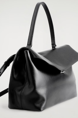 TRULLO FLAP BAG - LEATHER — BLACK 3