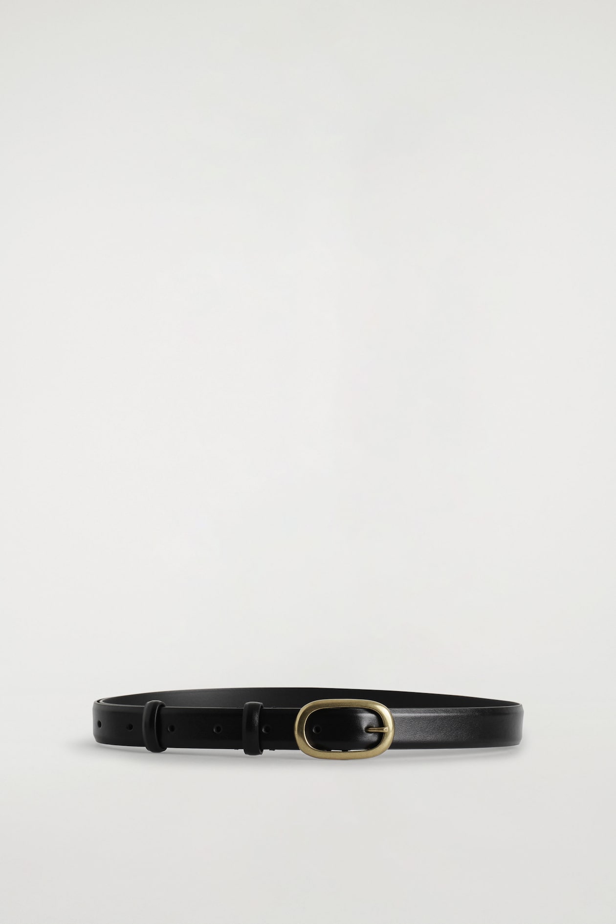 OVAL-BUCKLE LEATHER BELT