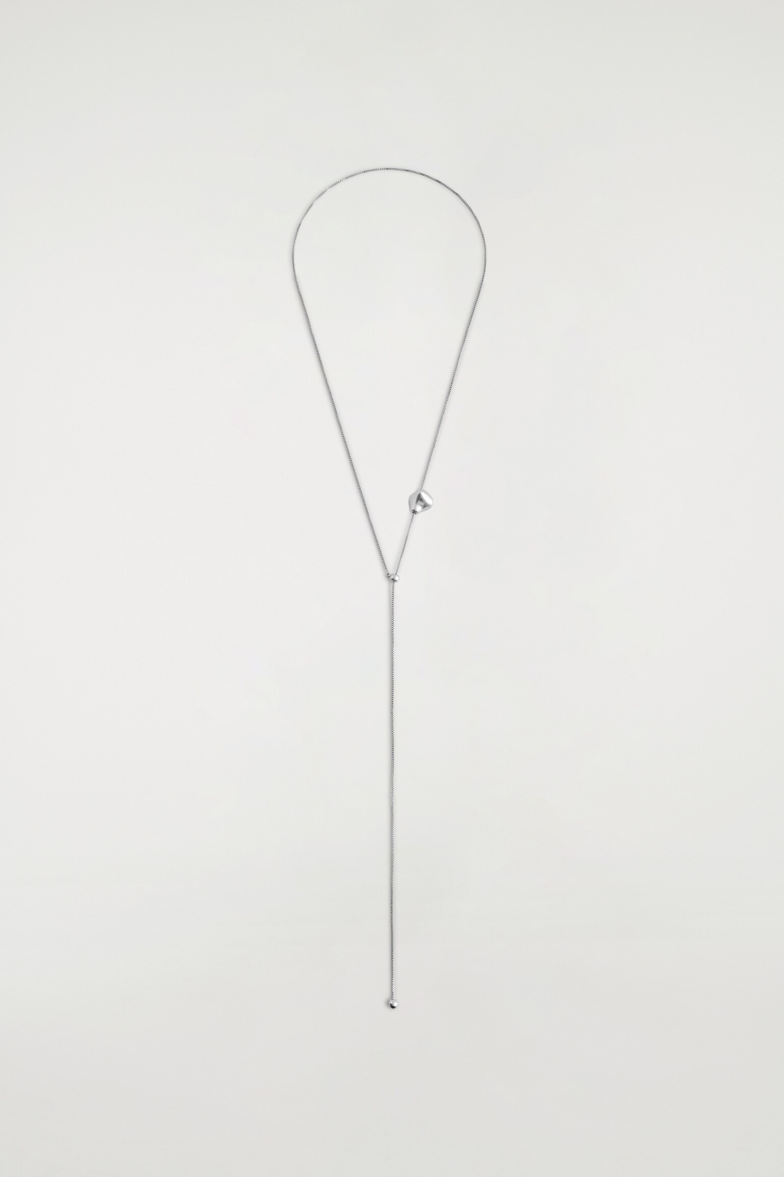 שרשרת תליון מותכת - SILVER - 2