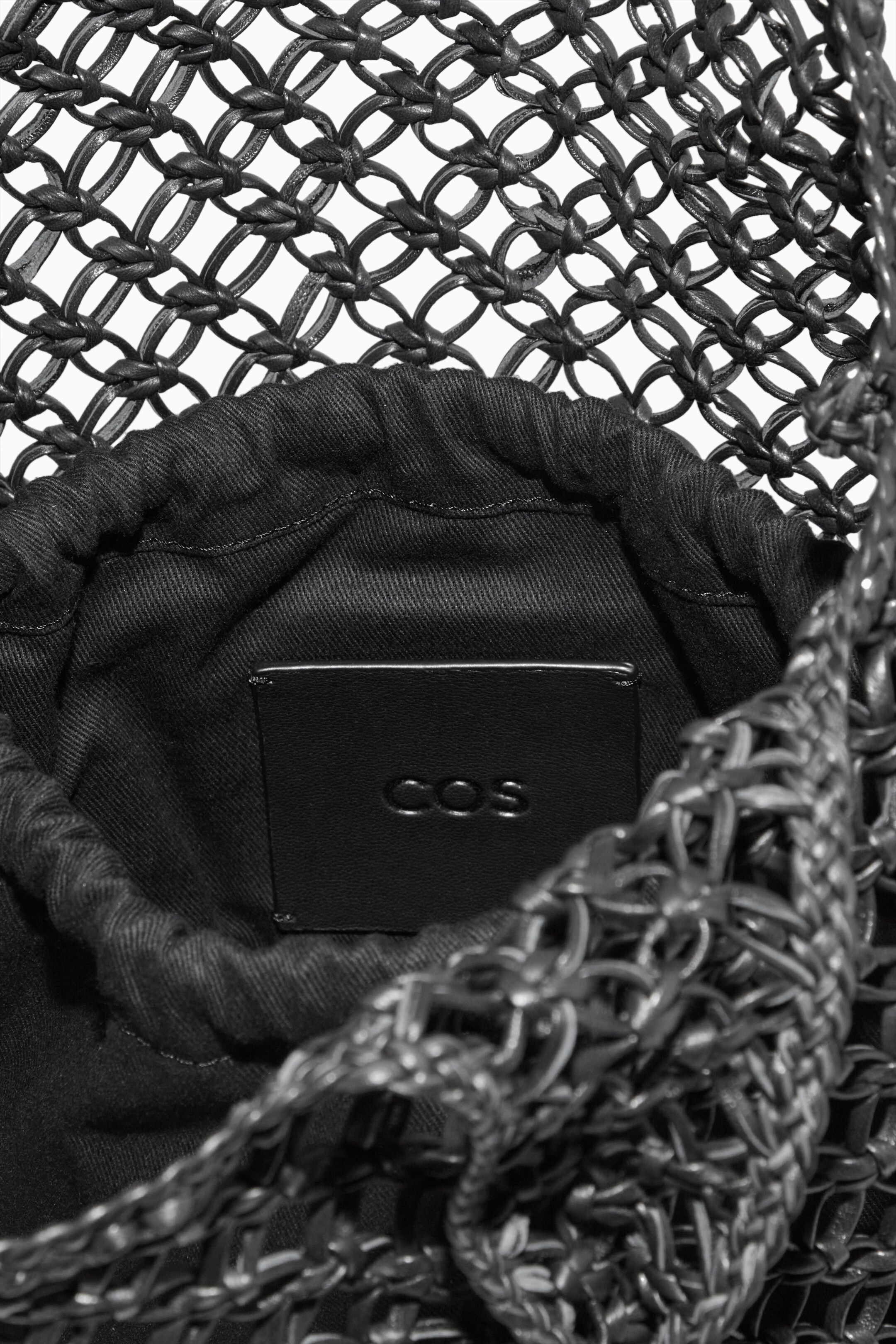 View larger image: MINI MACRAMÉ SHOPPER - LEATHER - BLACK - Ladies | H&M GB 3