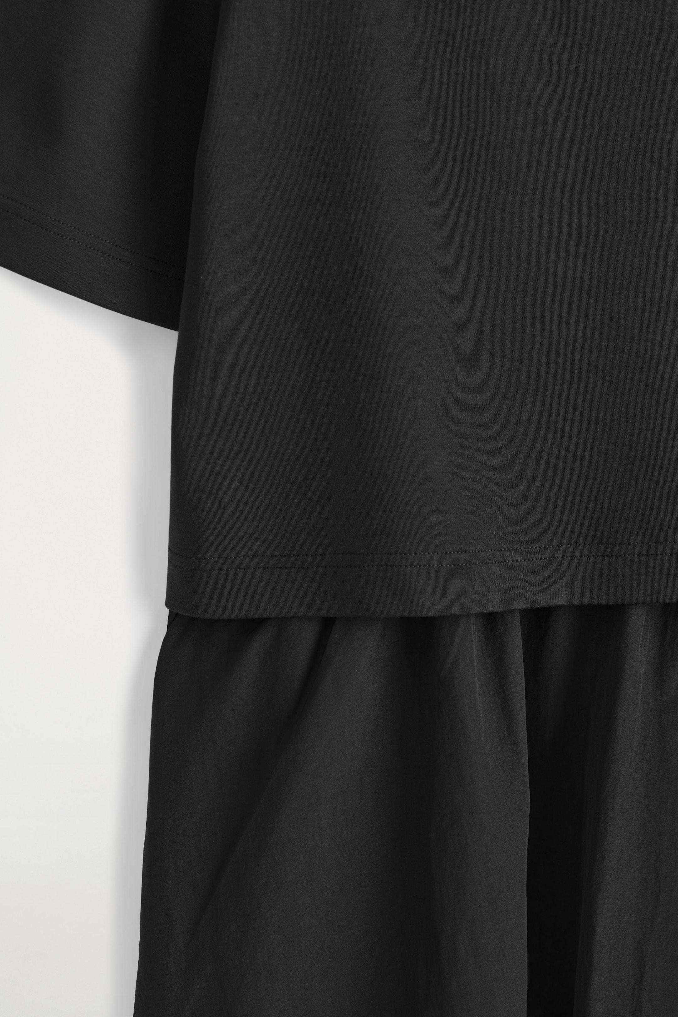 LAYERED BOAT-NECK MIDI DRESS