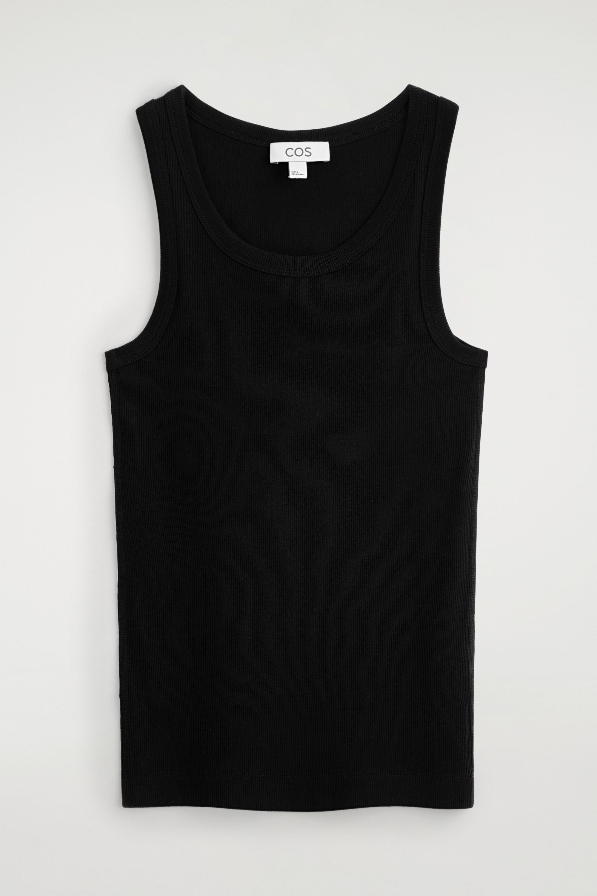RIBBED COTTON TANK TOP - BLACK | COS CA