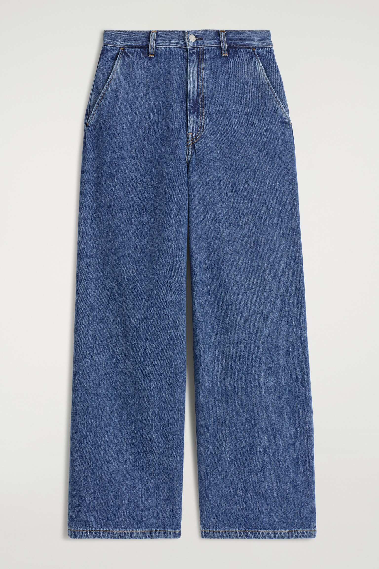 HOSE AUS DENIM MIT WEITEM BEIN - Blau - 2