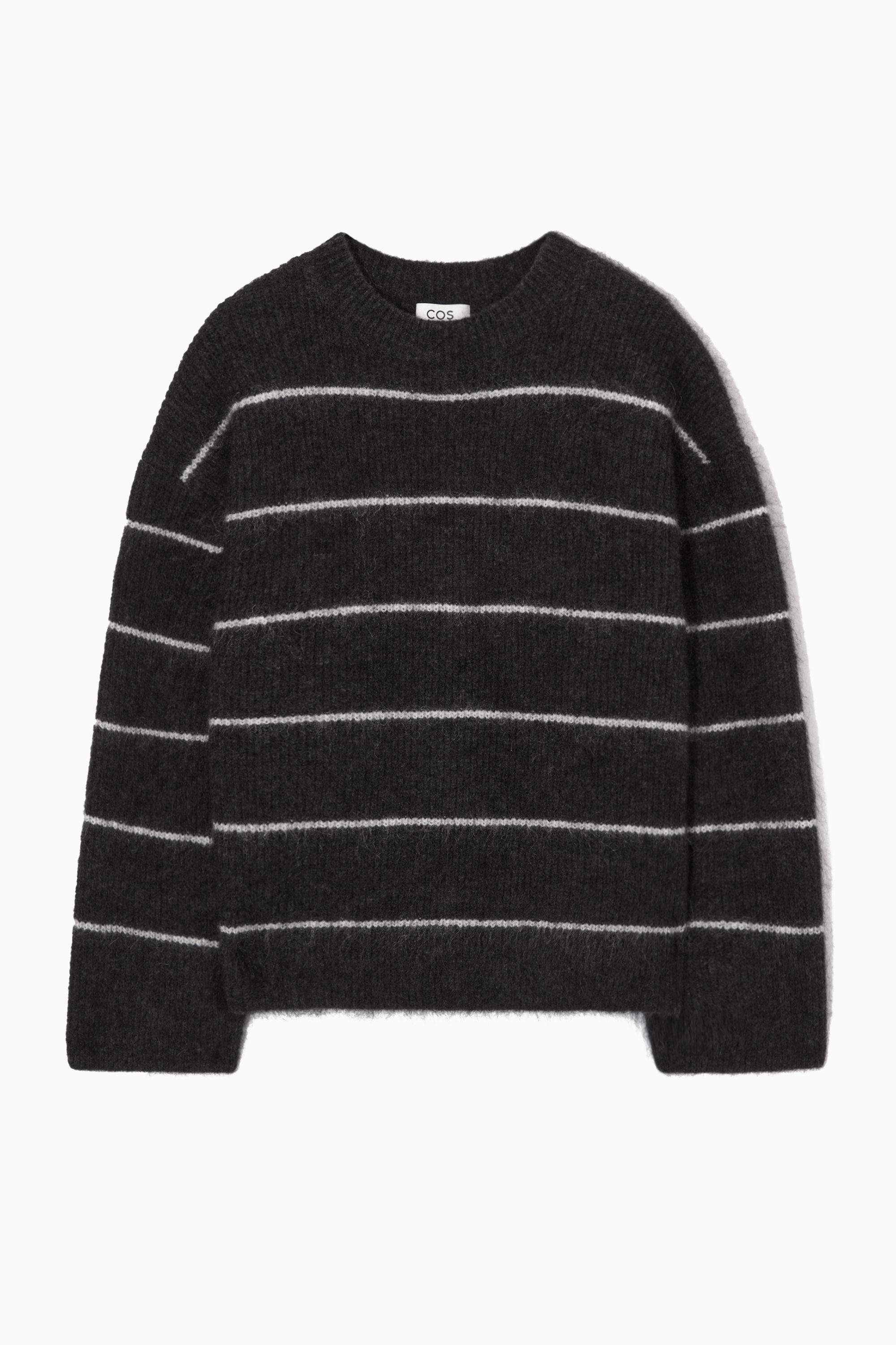 TEXTURED MOHAIR-BLEND JUMPER - DARK GREY / STRIPED | COS