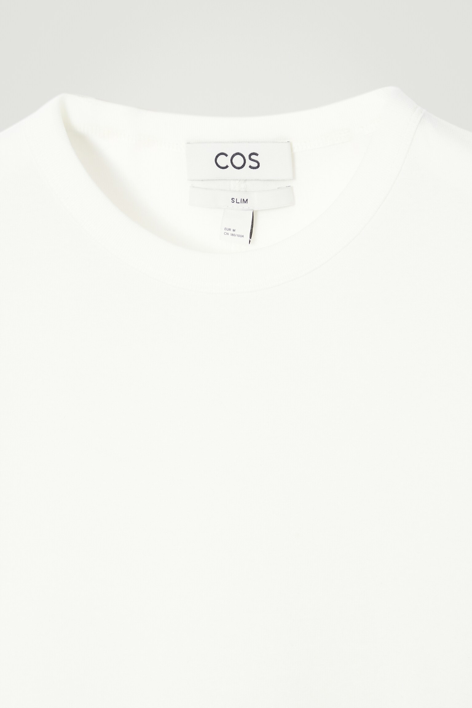 SLIM COTTON-CREPE T-SHIRT - OFF-WHITE/DARK GREY - 2