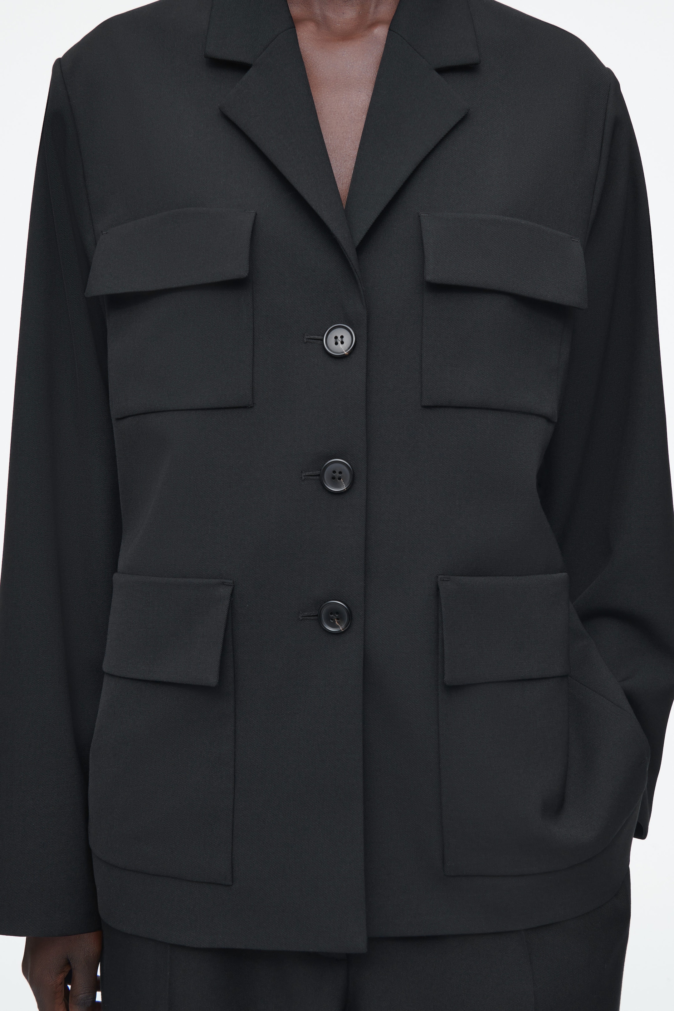 RELAXED SINGLE-BREASTED UTILITY BLAZER