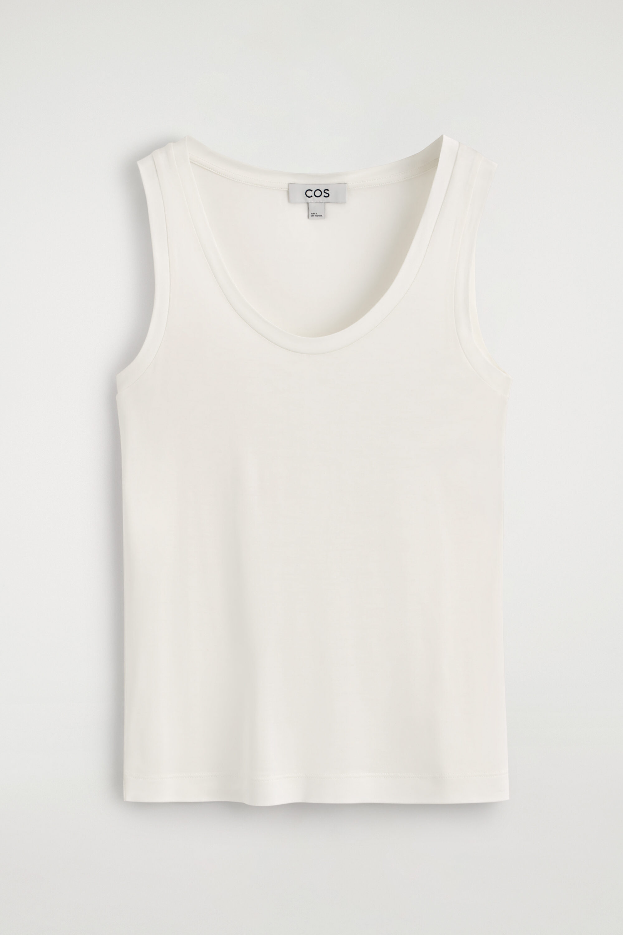 SCOOP-NECK SILK-JERSEY TANK TOP - WHITE | COS US