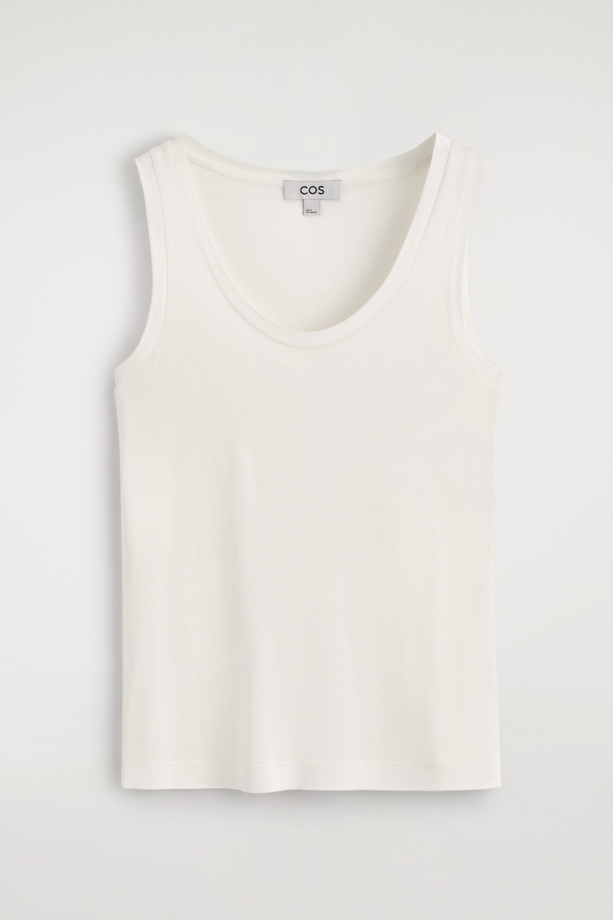 SCOOP-NECK SILK-JERSEY TANK TOP — WHITE