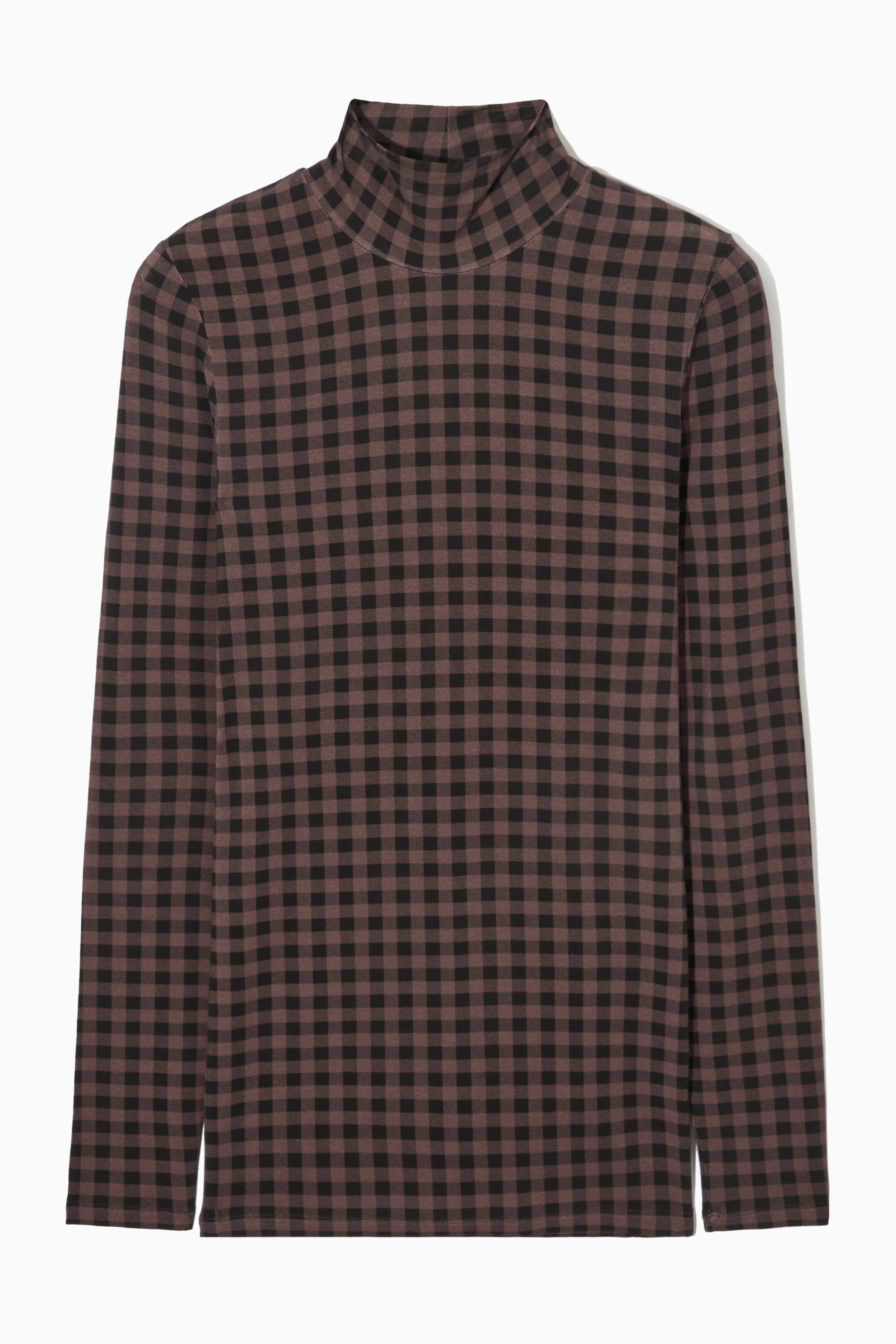 View larger image: PRINTED HIGH-NECK TOP - BROWN / BLACK / CHECKED - Ladies | H&M GB 1